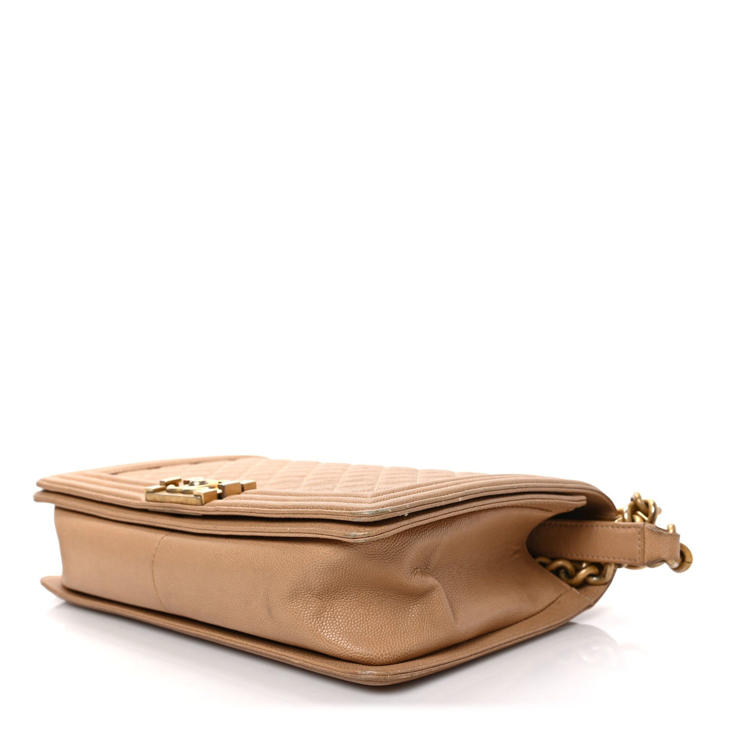 Caviar Quilted New Medium Boy Flap Camel