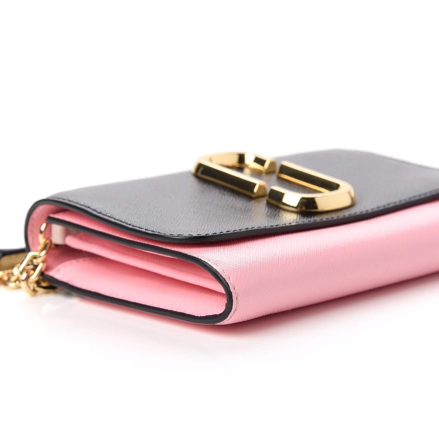 Marc Jacobs Saffino Snapshot Wallet on Chain Black Baby Pink 6 of 11