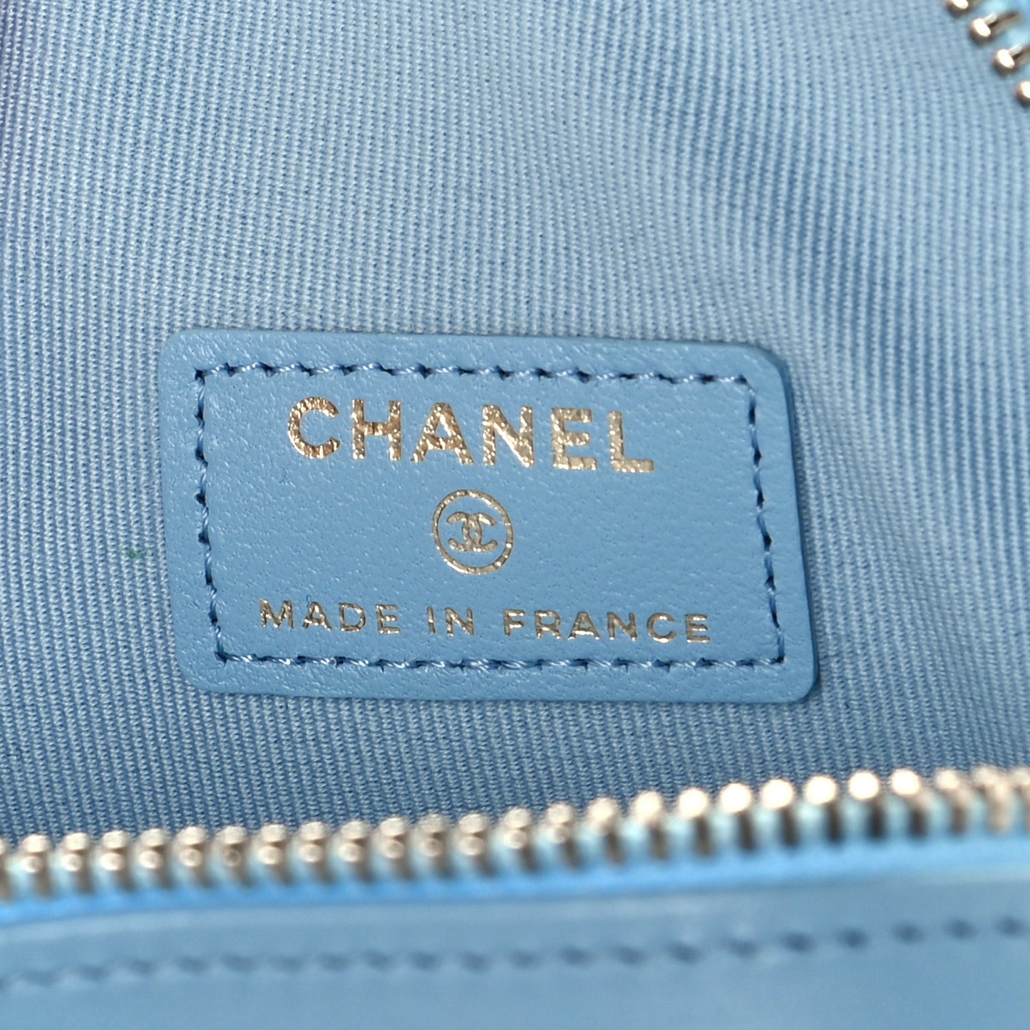 Lambskin Quilted CC In Love Heart Clutch With Chain Light Blue