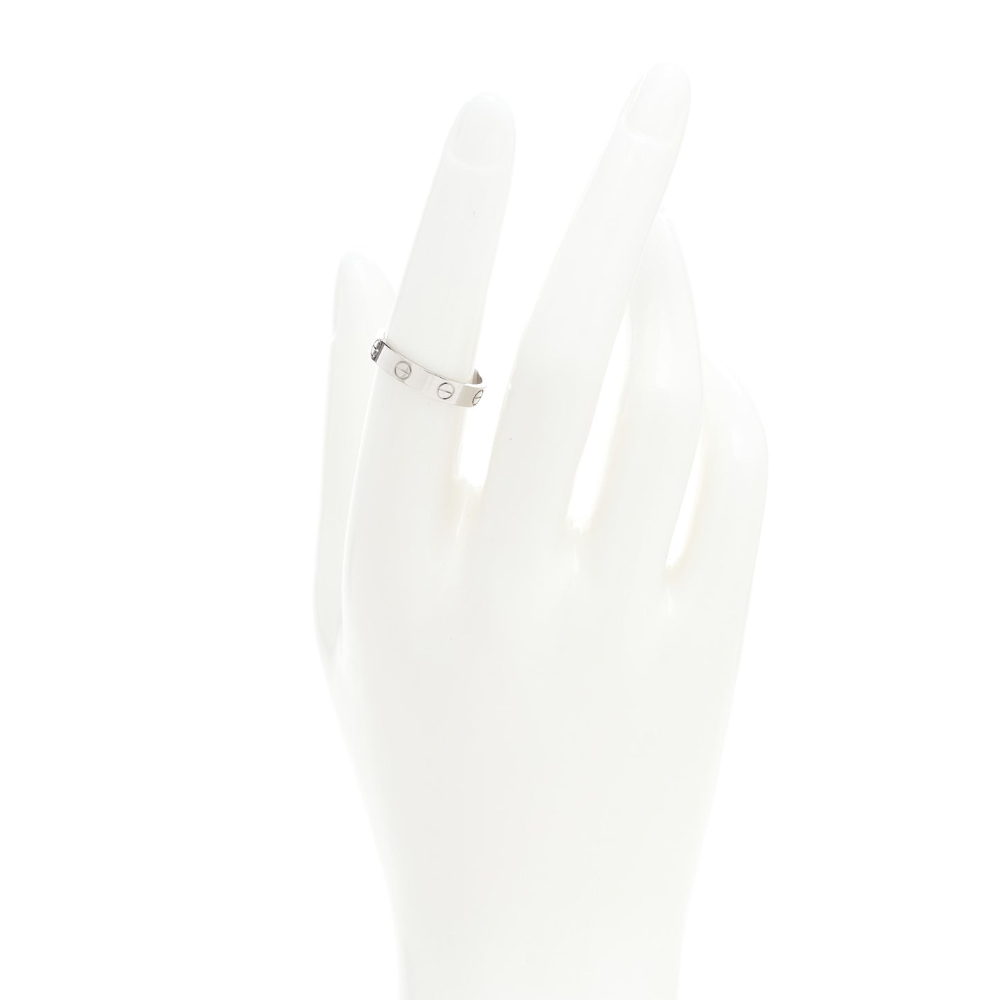 18K White Gold 3.5mm LOVE Wedding Band Ring 53 6.5