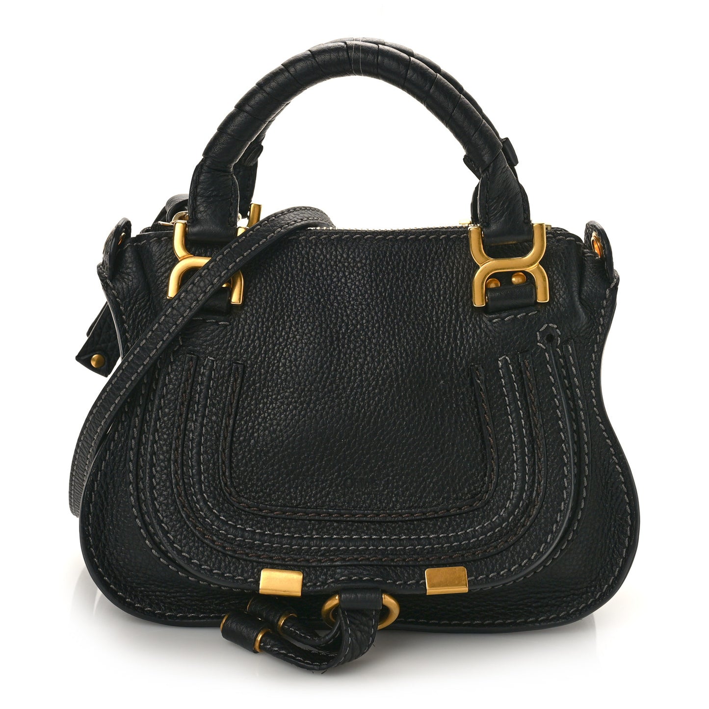 Calfskin Mini Marcie Satchel Black