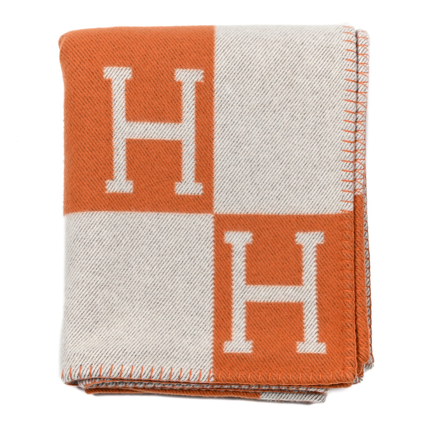 Wool Cashmere Signature Classic Avalon Blanket Ecru Potiron