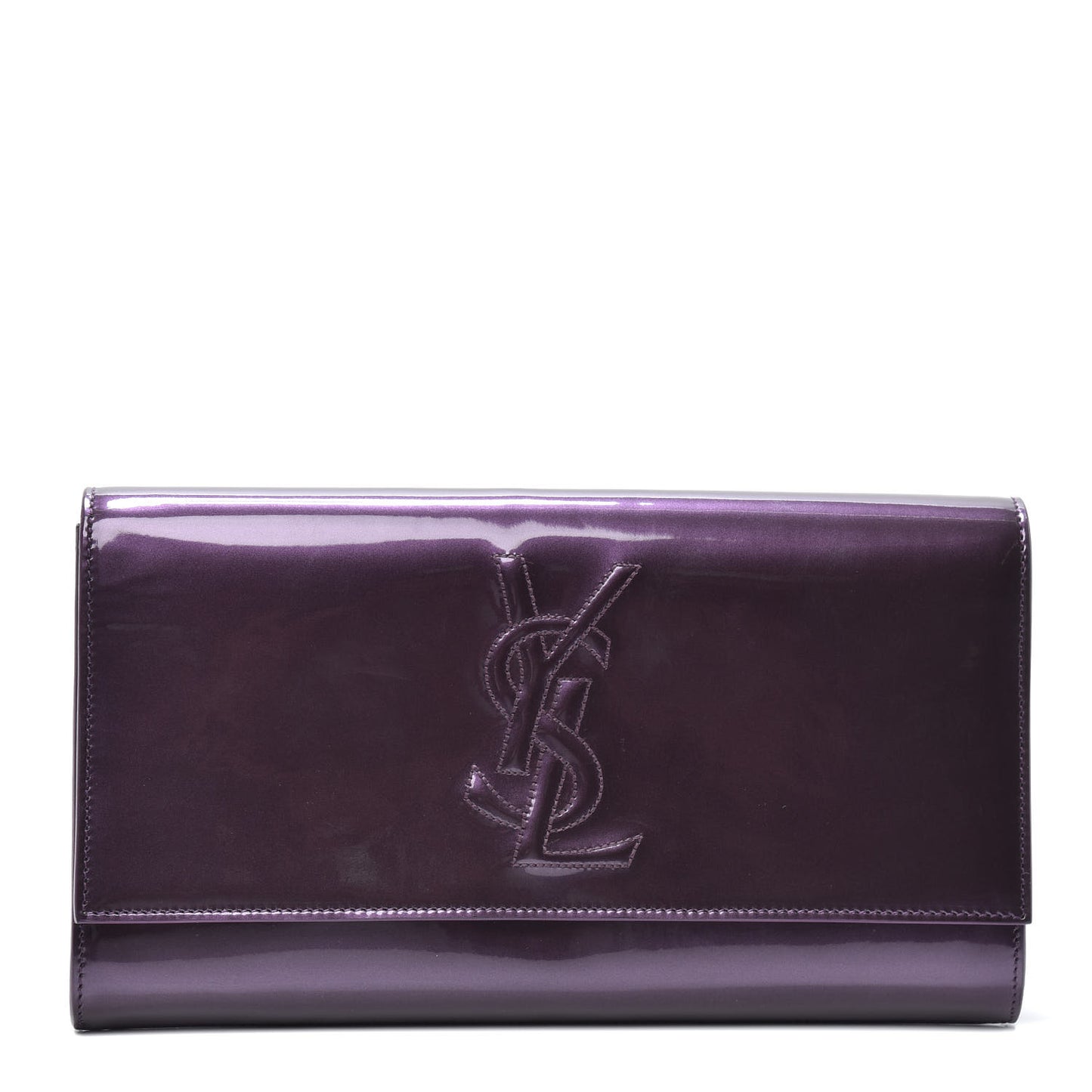 Patent Calfskin Monogram Large Belle De Jour Clutch Purple