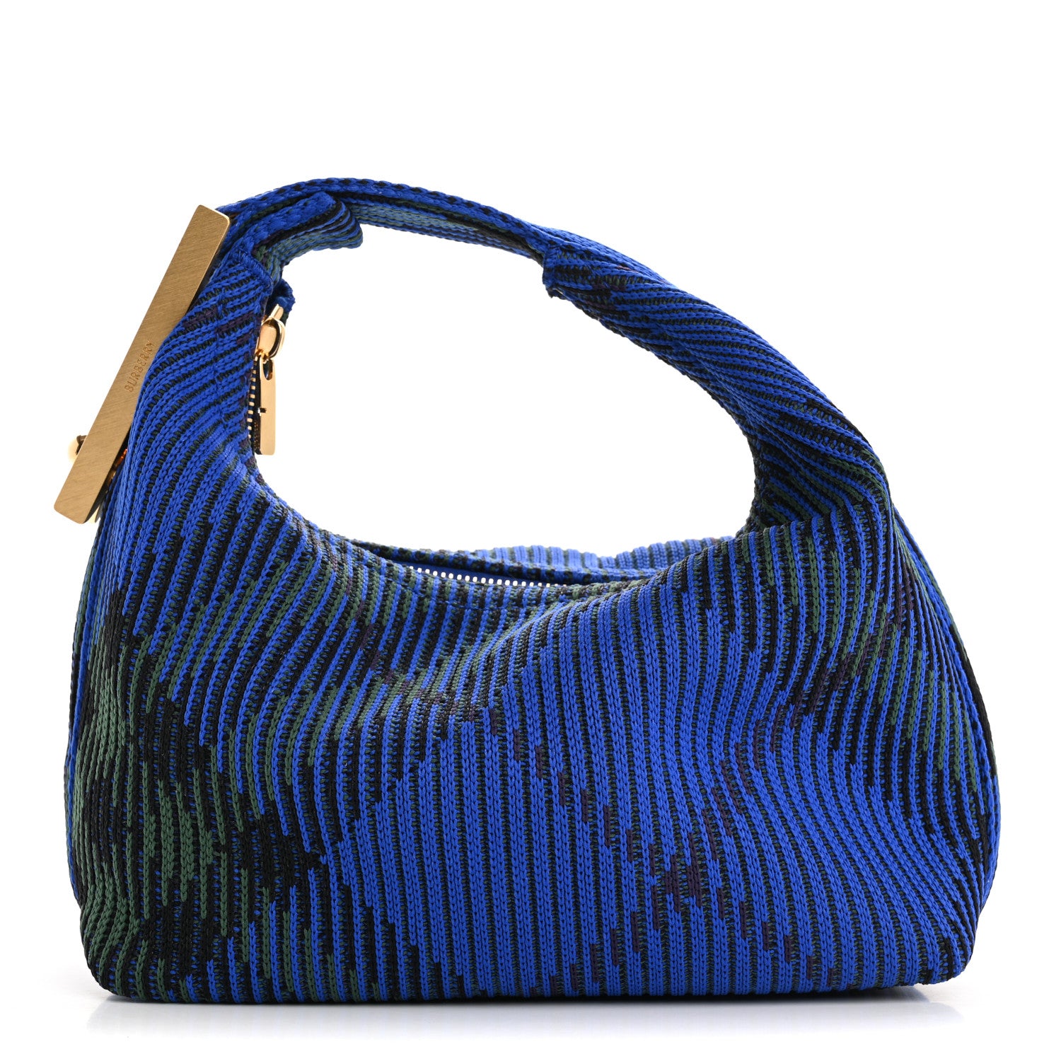 Burberry Canvas Knitted Check Mini Peg Duffle Bag Knight 1693524