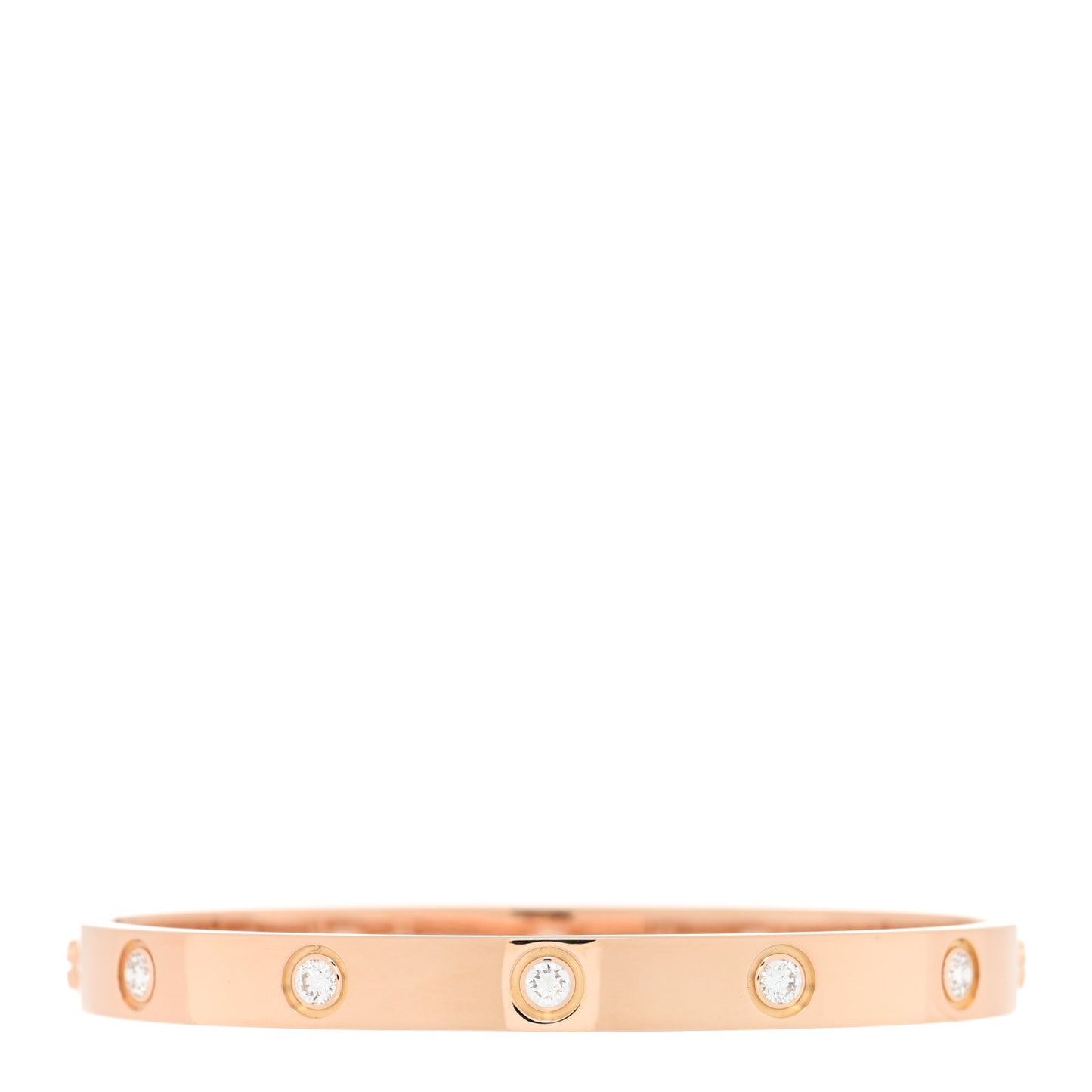 18K Pink Gold 10 Diamond LOVE Bracelet 17