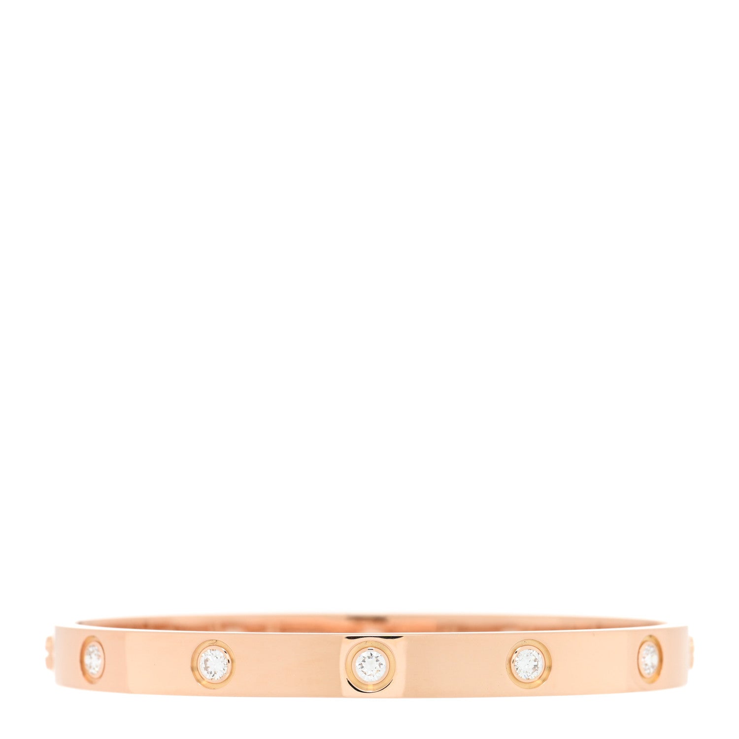 Cartier 18K Pink Gold 10 Diamond LOVE Bracelet 17 1 of 7