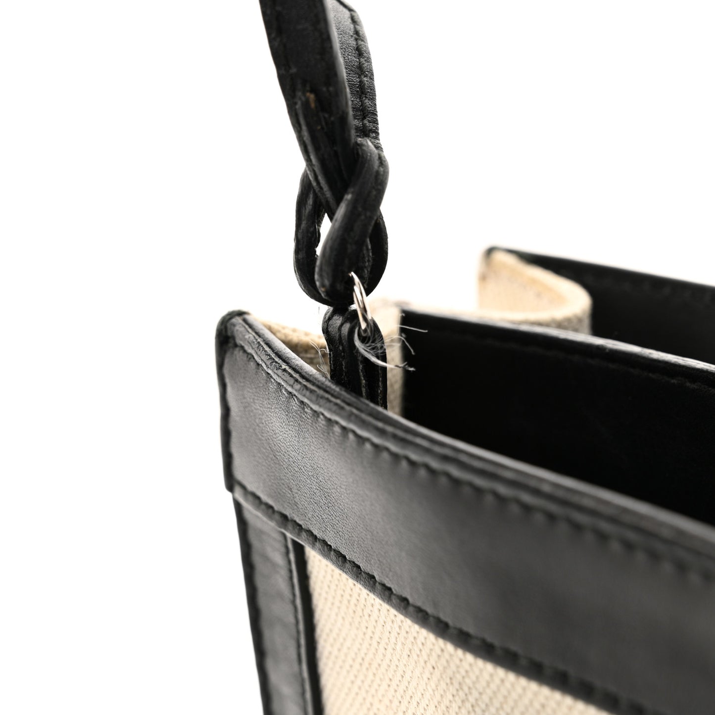 Cotton Canvas Pochette Crossbody Bag Black