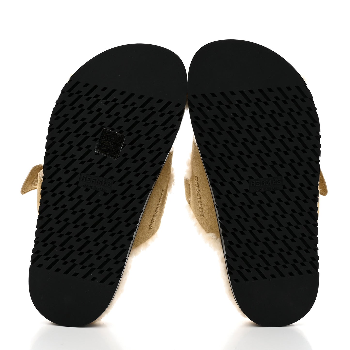 Suede Goatskin Woolskin Womens Chypre Sandals 35.5 Beige Albatre Ecru