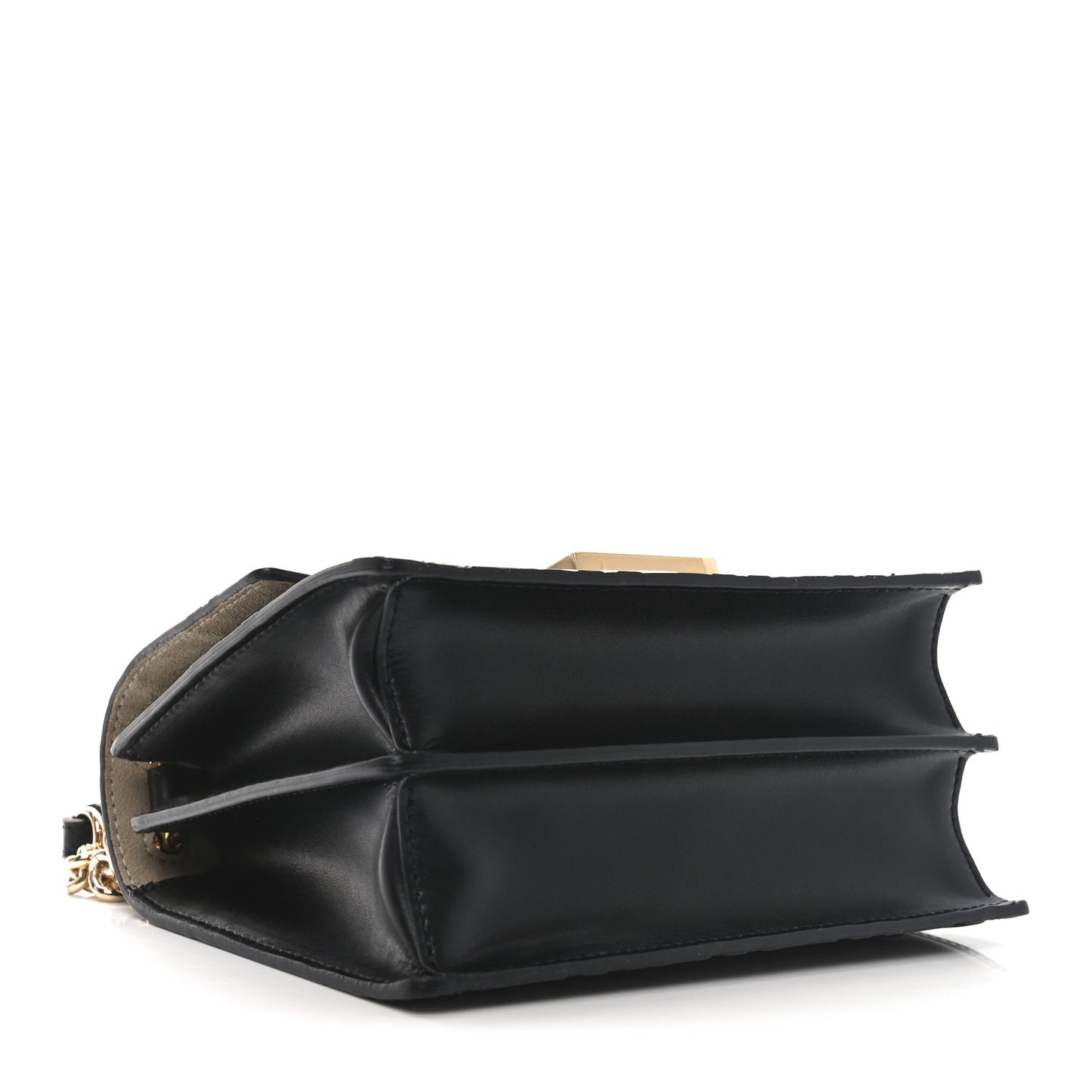 Vitello Liberty Bi-Color FF 1974 Embossed Small Kan U Shoulder Bag Maya Black