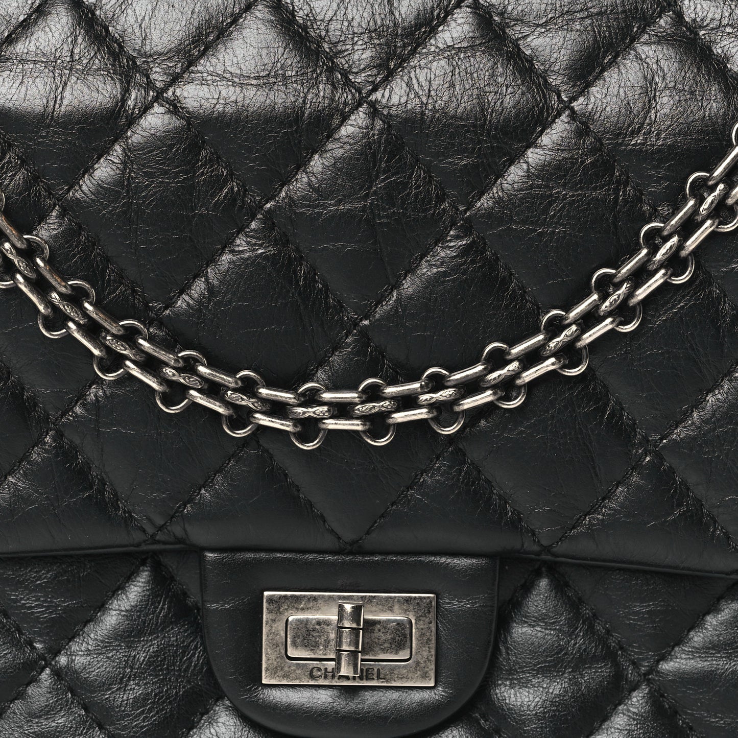 Aged Calfskin Quilted 2.55 Reissue 226 Flap Black