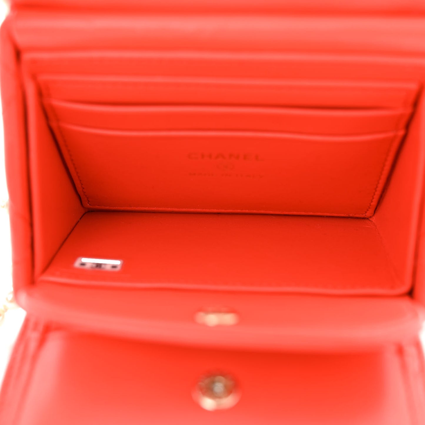 Lambskin Pearl Quilted Flap Clutch With Chain Coral