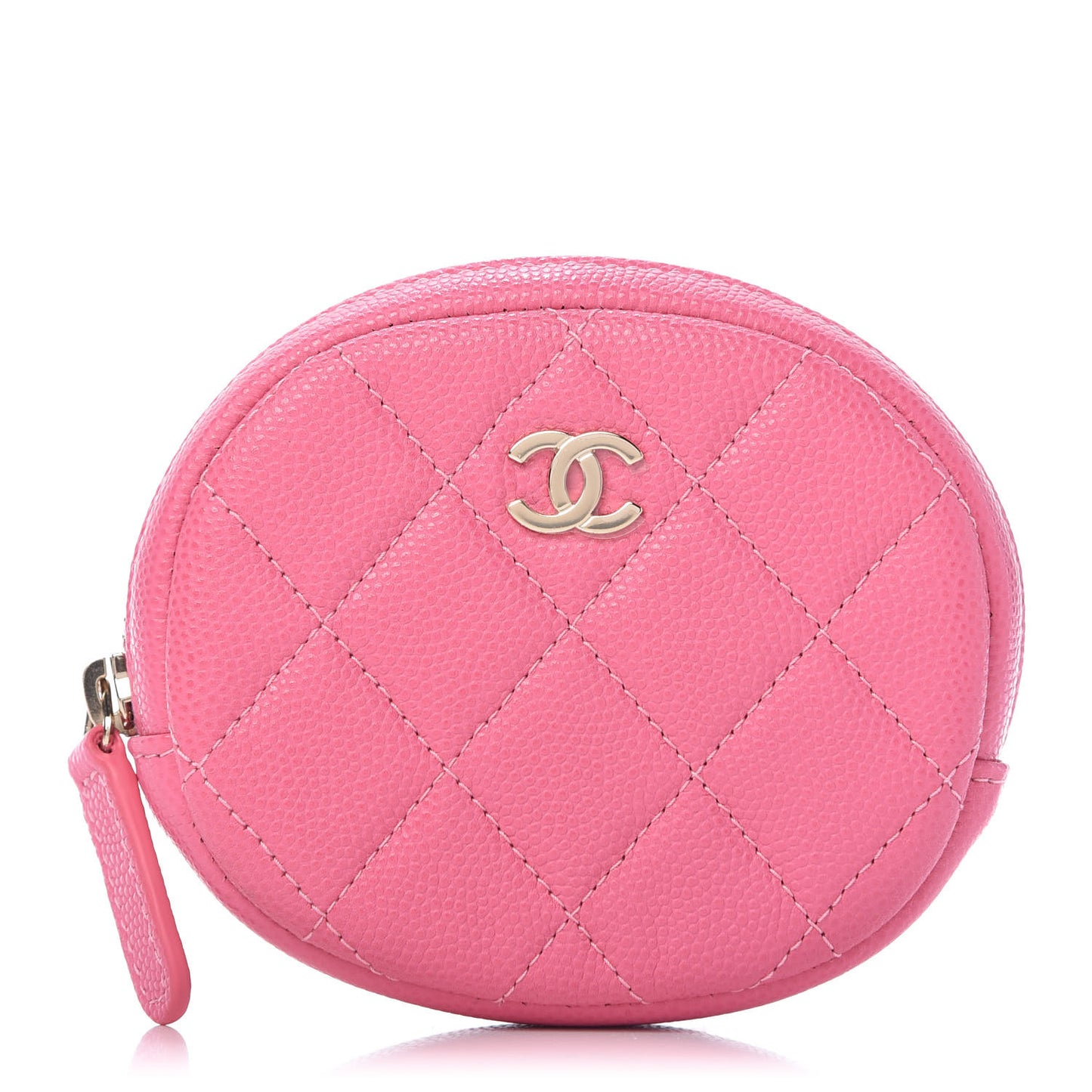 Caviar Quilted Zip Around Classic Coin Purse Pink