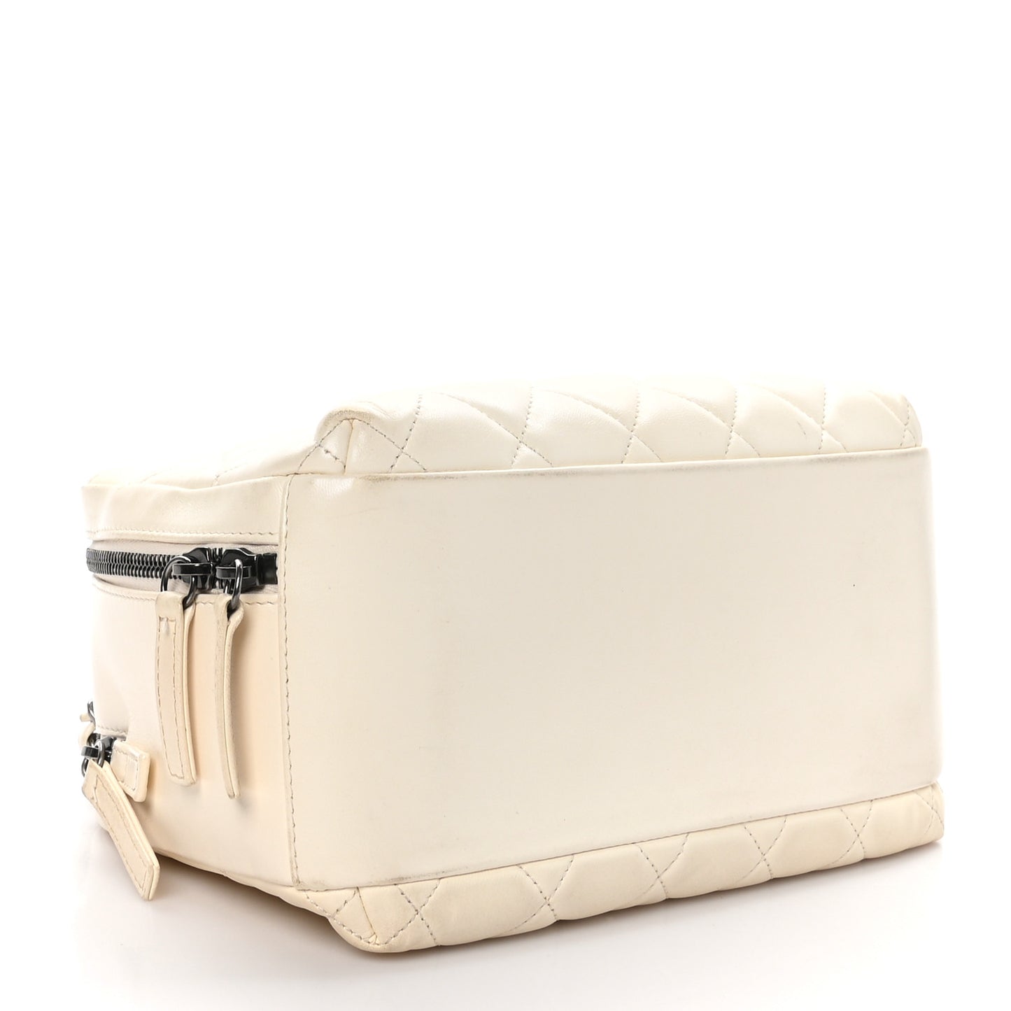 Lambskin Quilted Medium Trendy CC Bowling Bag White