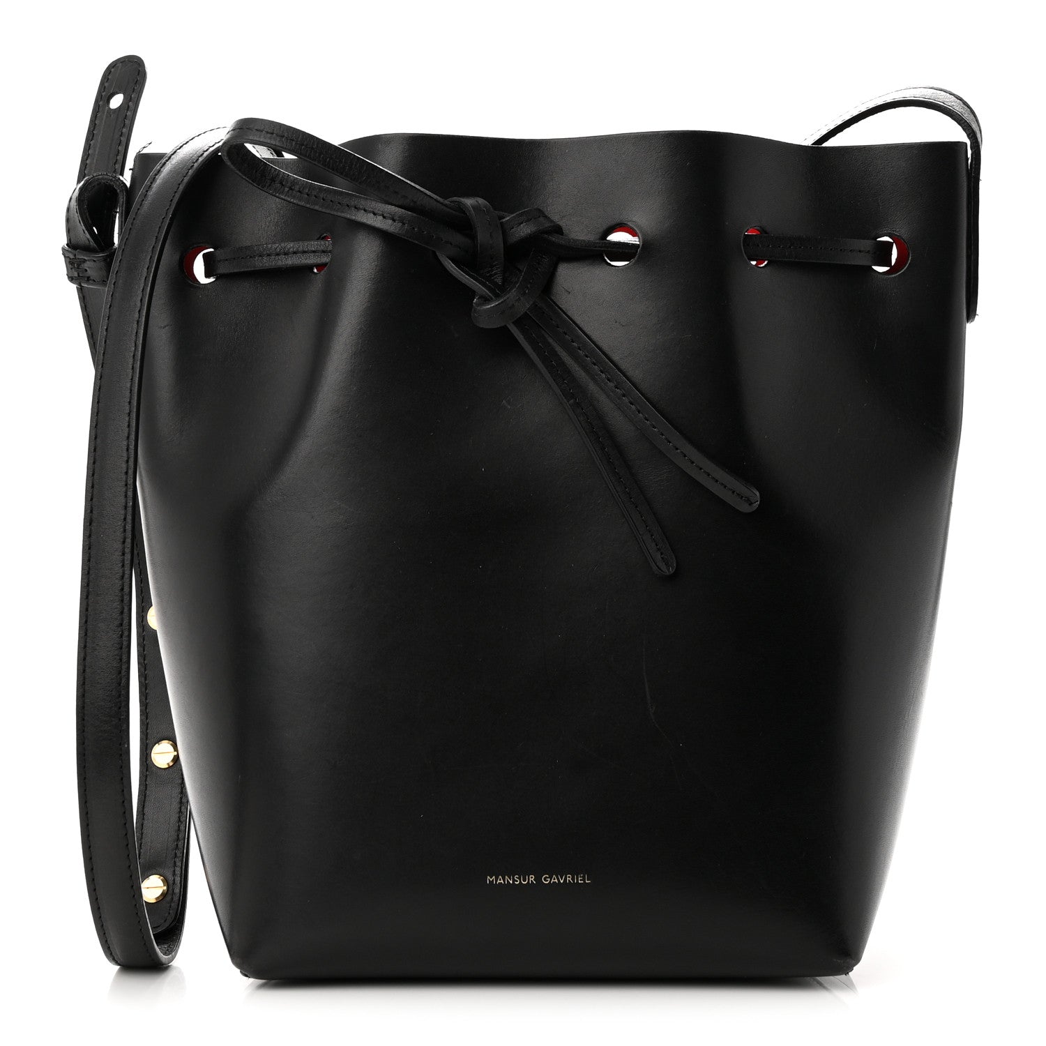 Mansur Gavriel Calfskin Mini Bucket Bag Black Flamma 1 of 12