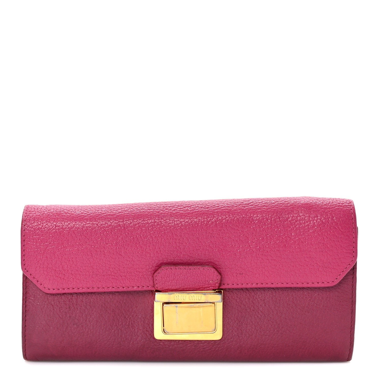 Miu Miu Goatskin Madras Wallet Peonia Ametista 1 of 13