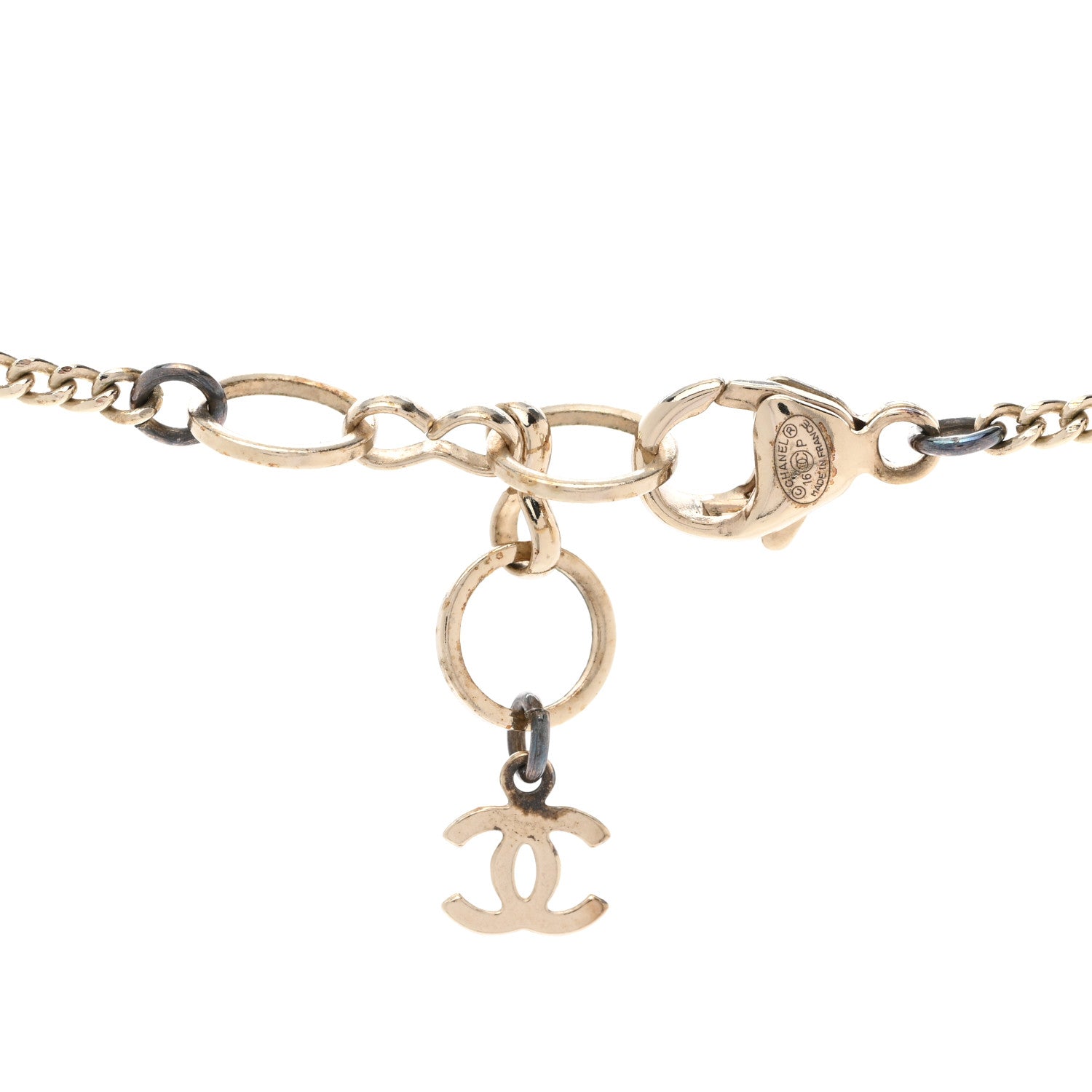 Chanel Resin Pearl Lace CC Necklace Black Gold 5 of 9