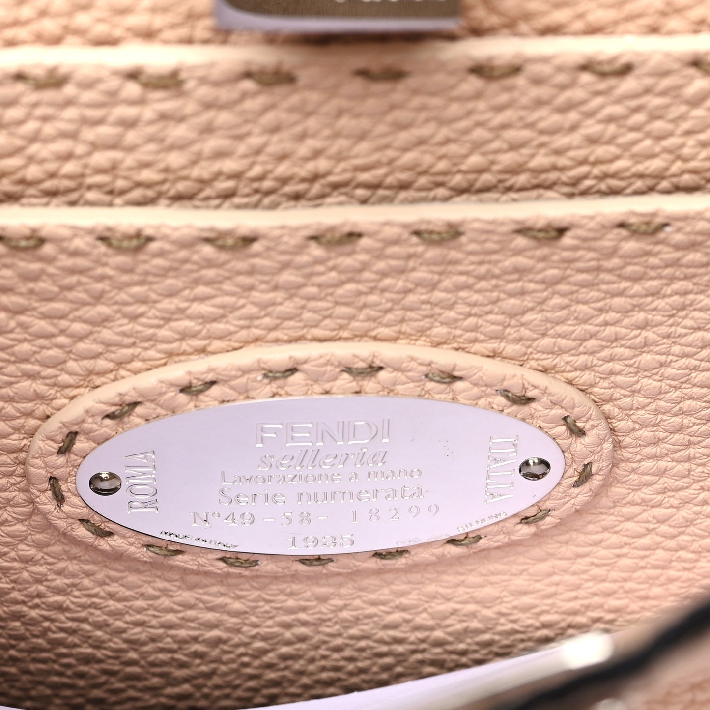 Cuoio Romano Selleria Chamois Small Peekaboo I SEE U Satchel Cipria