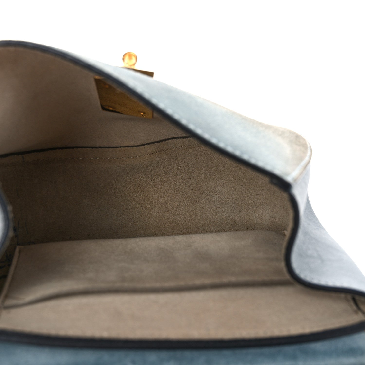 Chloe Suede Smooth Calfskin Mini Drew Shoulder Bag Cloudy Blue 5 of 12