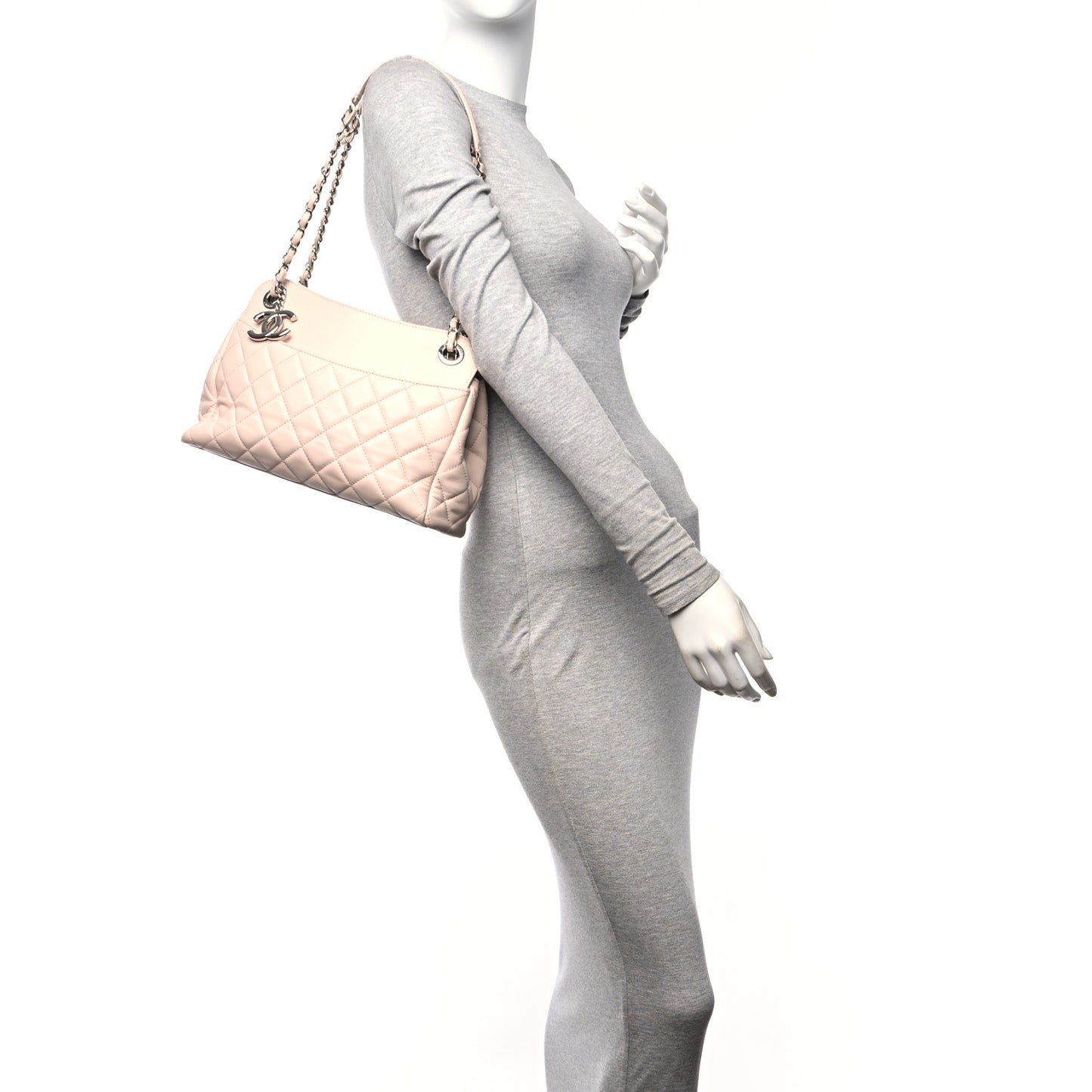 Lambskin Quilted Chanel 7 Tote Pink