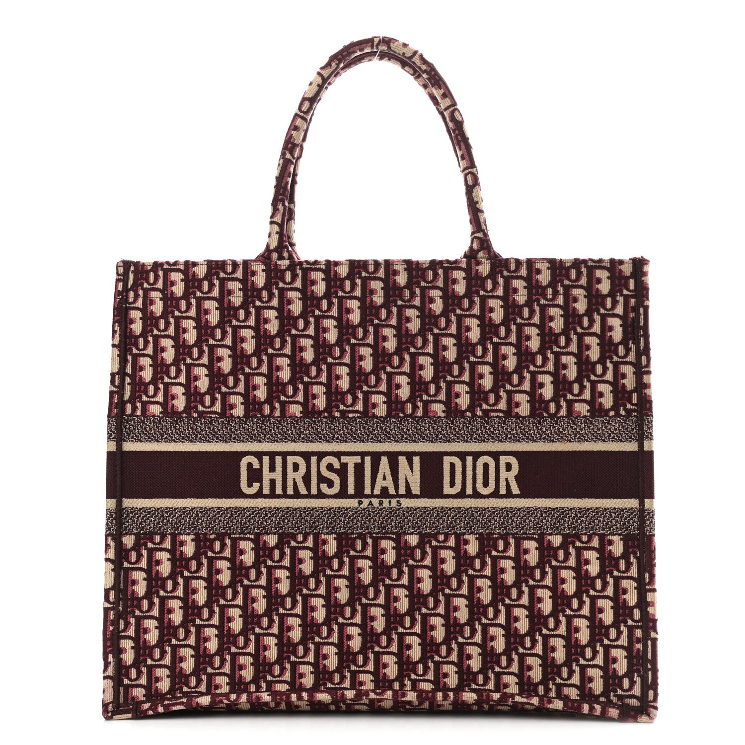 Christian Dior Oblique Large Book Tote Burgundy Multicolor 1 of 10