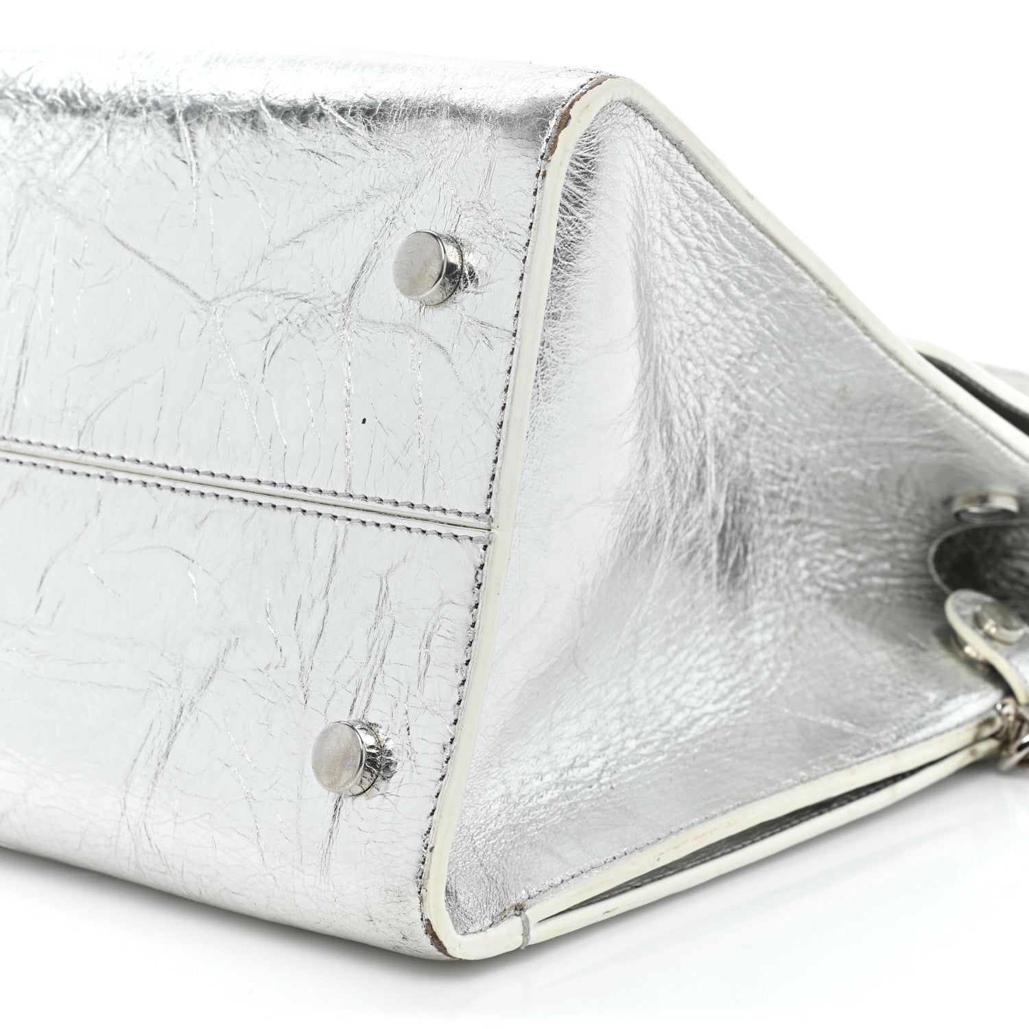 Christian Dior Metallic Calfskin Medium Diorever Flap Silver 8 of 21