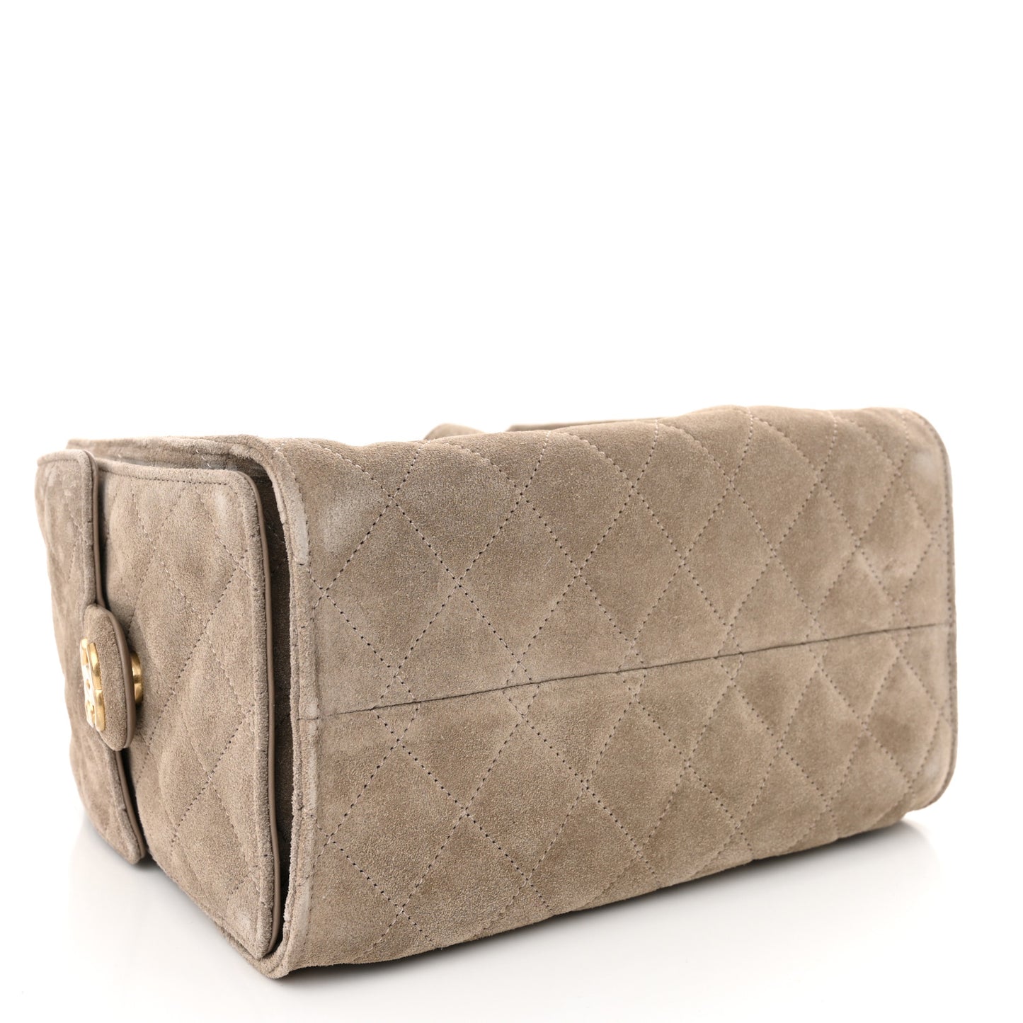 Suede Quilted Small Chanel 25 Handbag Dark Grey