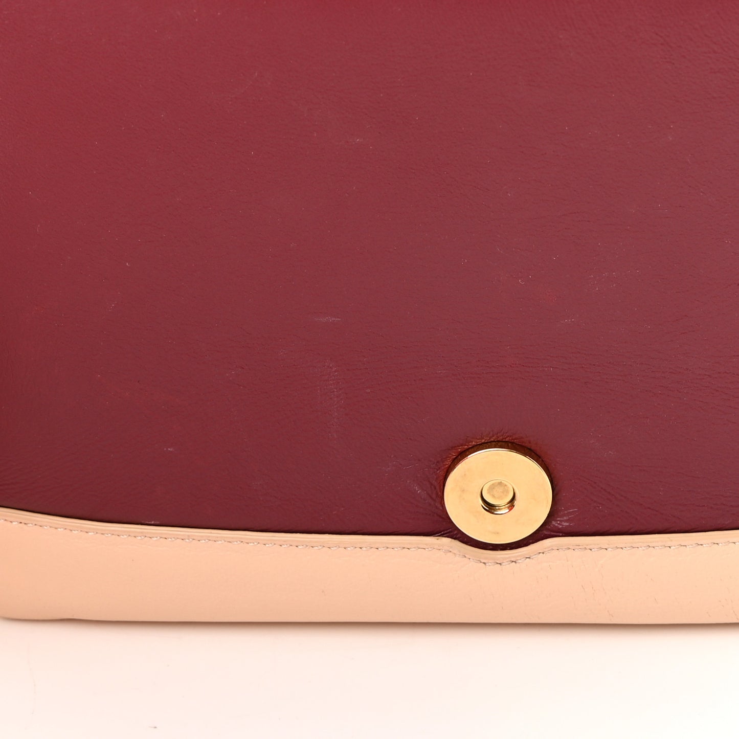 Shiny Nappa Small ID Shoulder Bag Papiro Rosso Scuro Miele Scuro