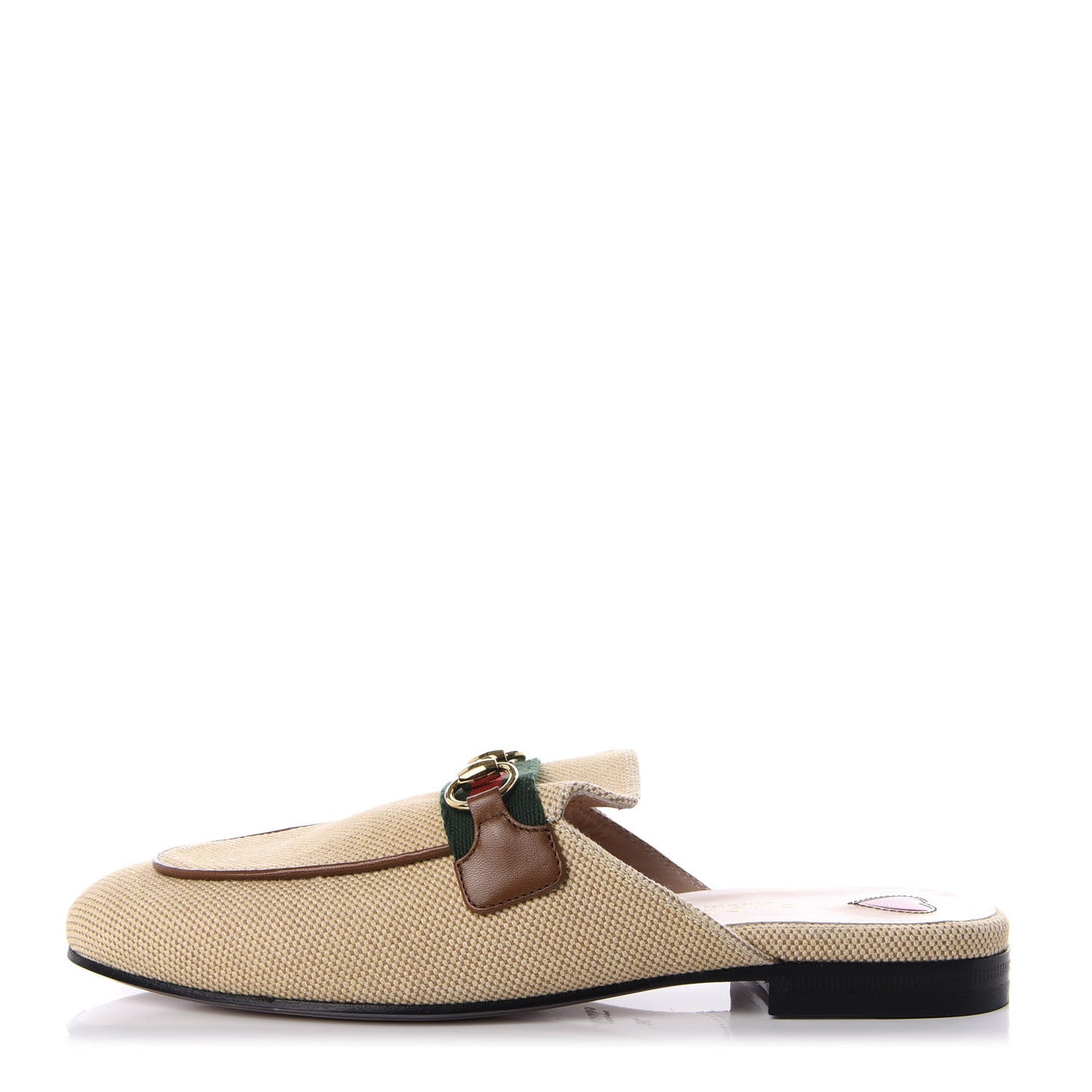 Canvas Vintage Charlotte Web Princetown Slippers 36 Sand Cuir