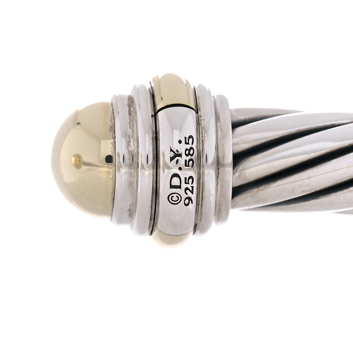 Sterling Silver 14K Yellow Gold 7mm Cable Classics Bracelet
