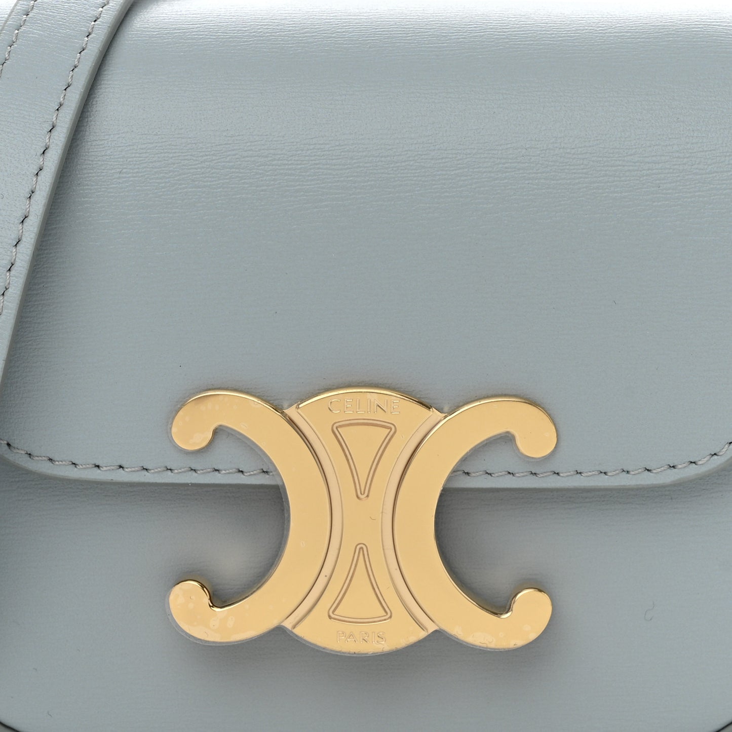 Shiny Calfskin Mini Triomphe Soft Blue