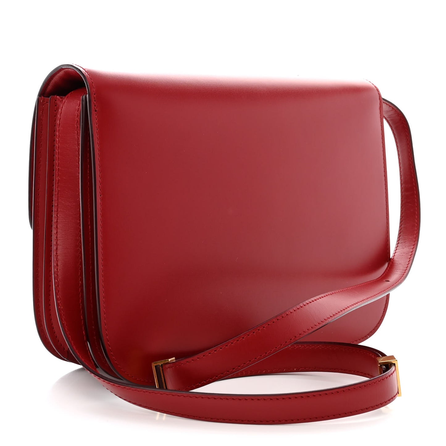 Box Calfskin Medium Classic Box Flap Bag Red