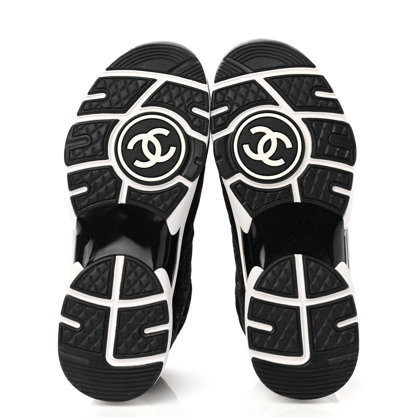 Suede Calfskin Printed CC Sneakers 36 Black