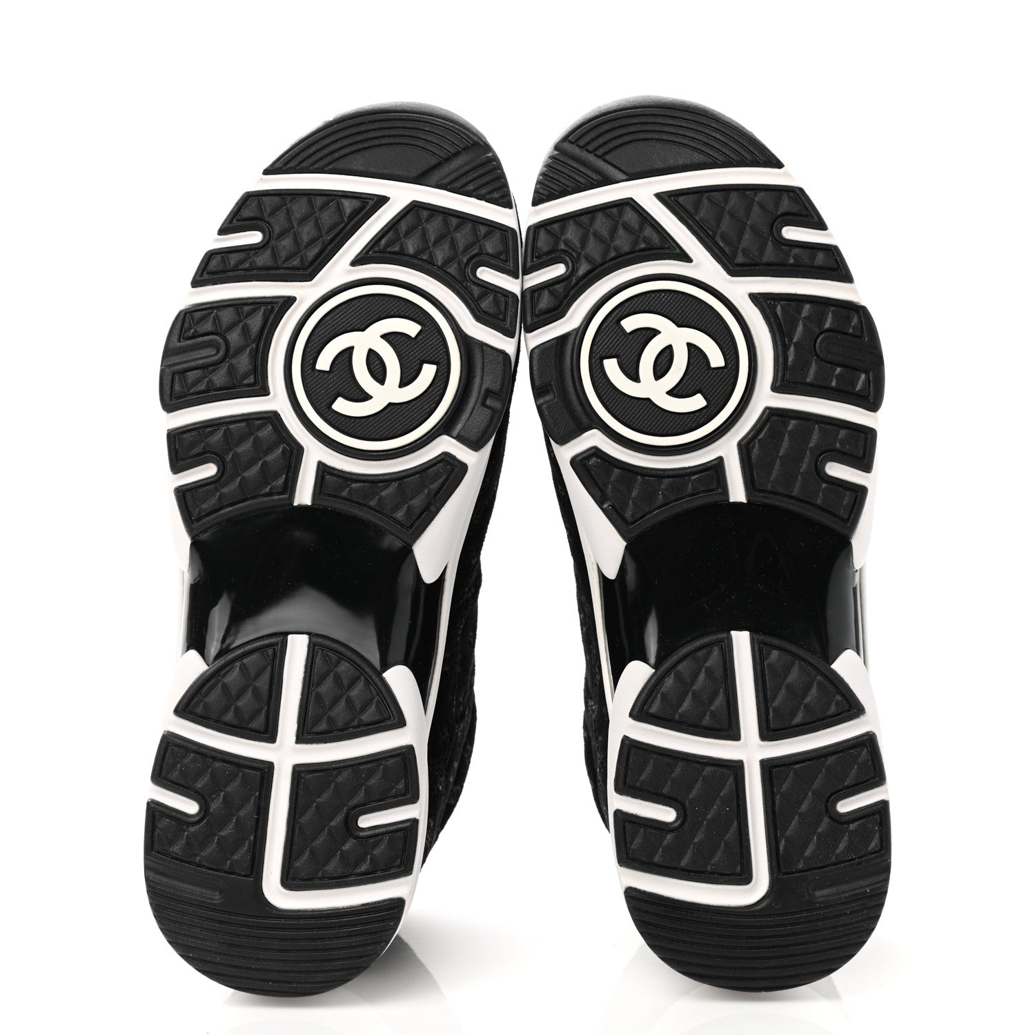 Chanel Suede Calfskin Printed CC Sneakers 36 Black 5 of 9