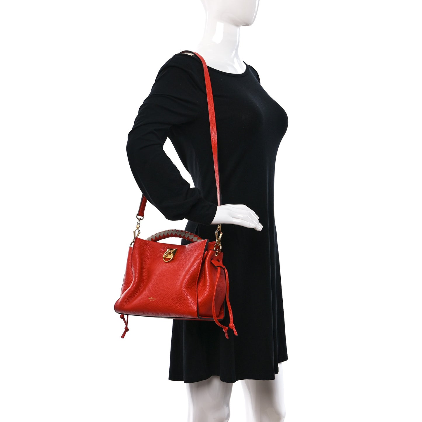 Heavy Grain Small Iris Tote Coral Orange