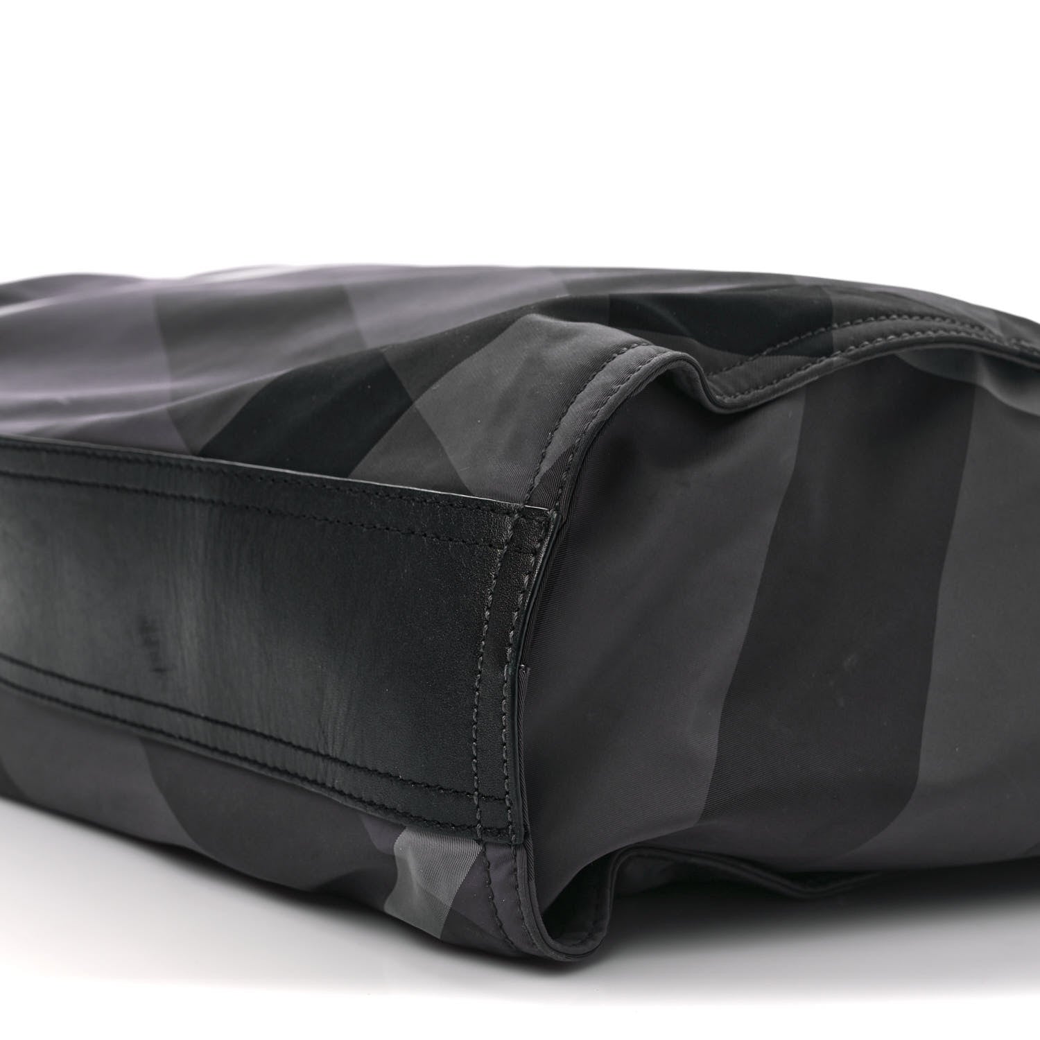Burberry Nylon Check Buckleigh Packable Tote Charcoal 9 of 12