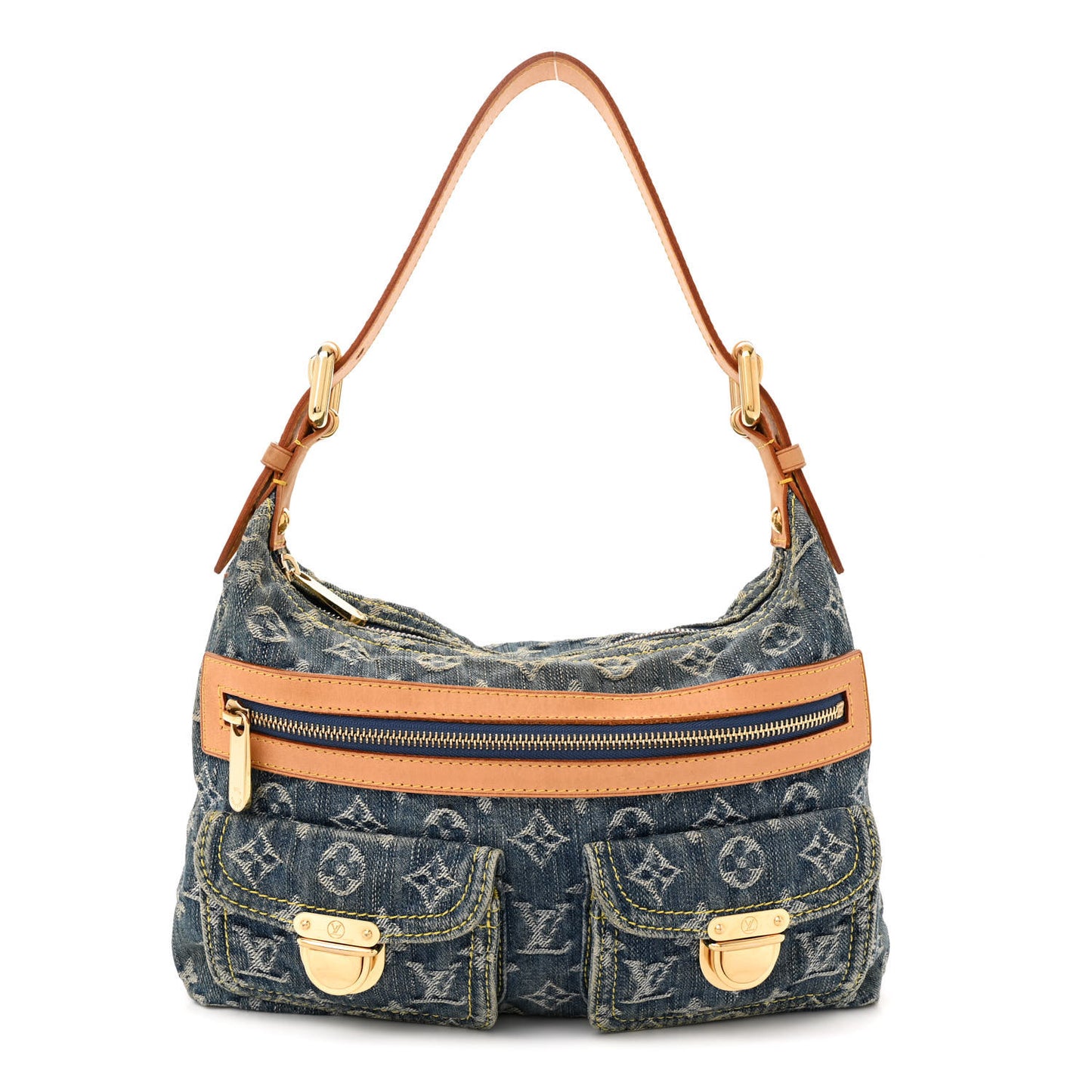 LOUIS VUITTON Monogram Denim Baggy PM Blue
