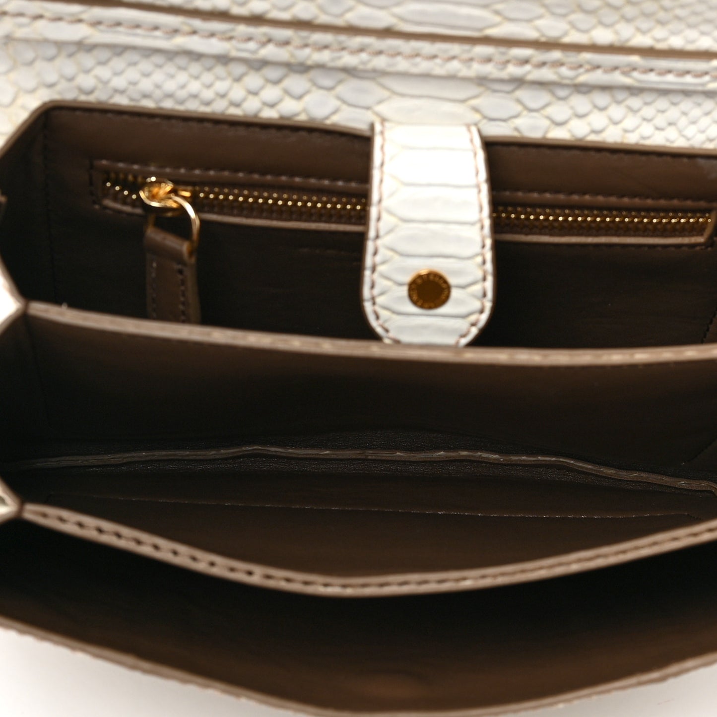 Alter Snake Embossed Small Flo Shoulder Bag Ivory
