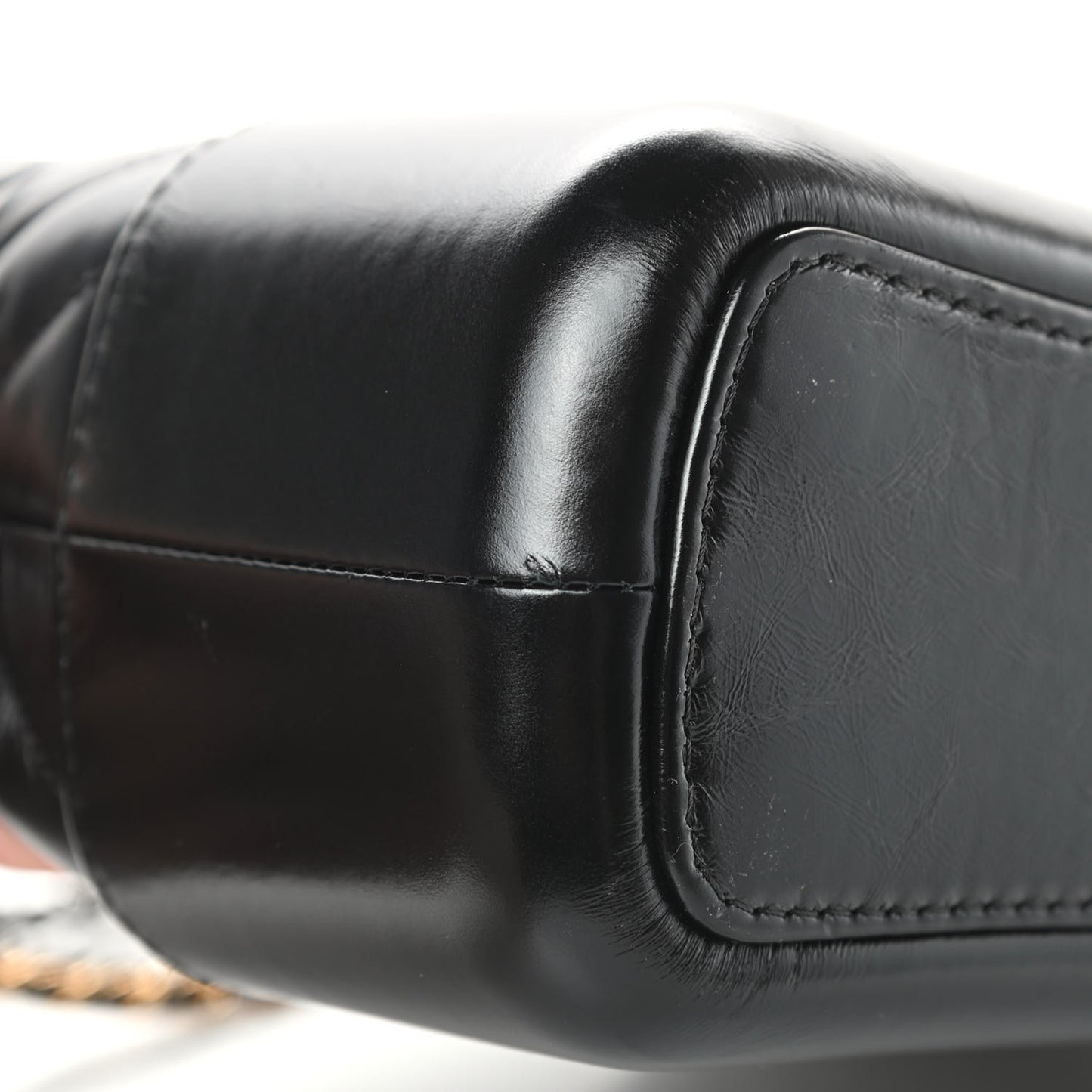 Aged Calfskin Chevron Quilted Medium Gabrielle Hobo Black