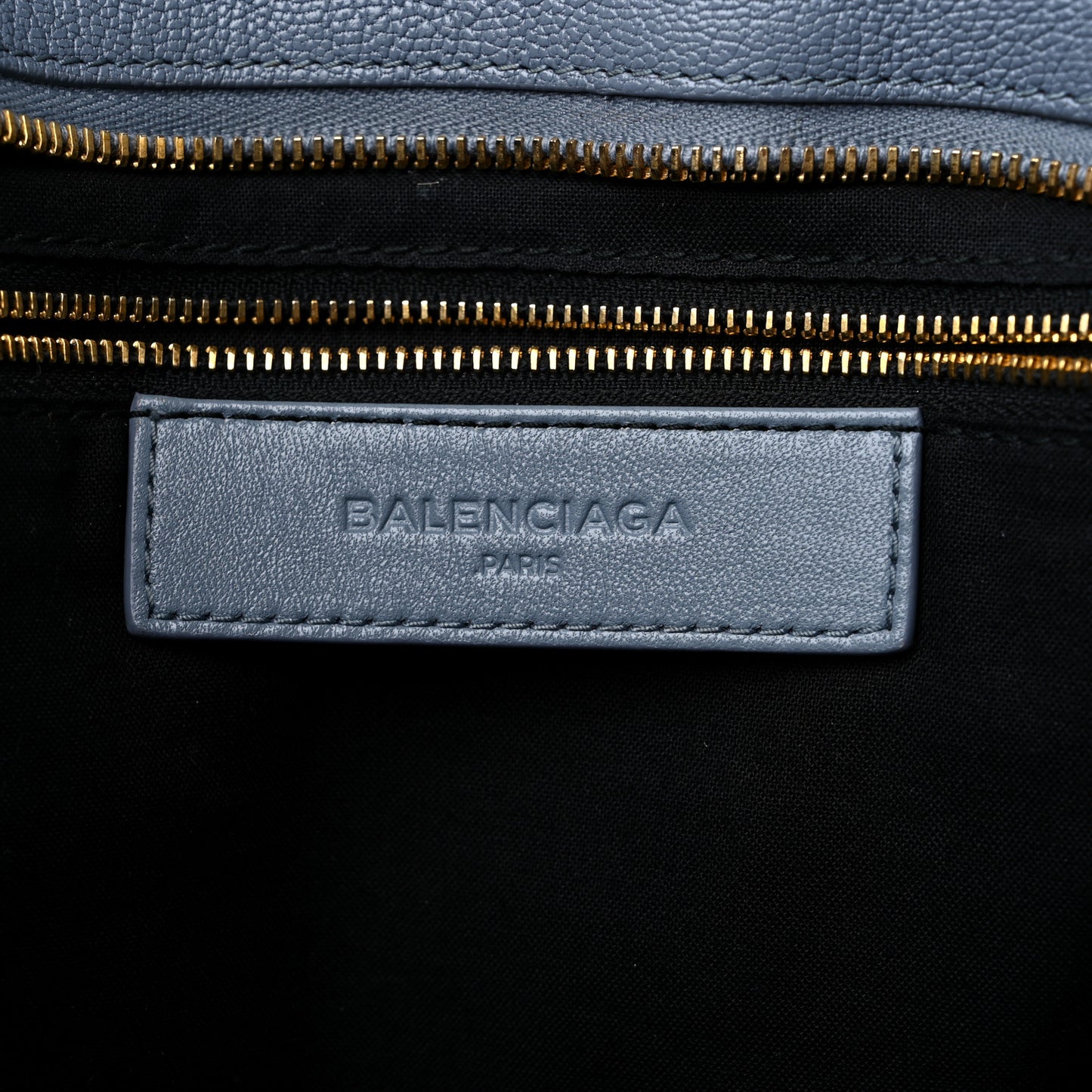 Chevre Gold Metallic Edge Hardware City Bleu Acier