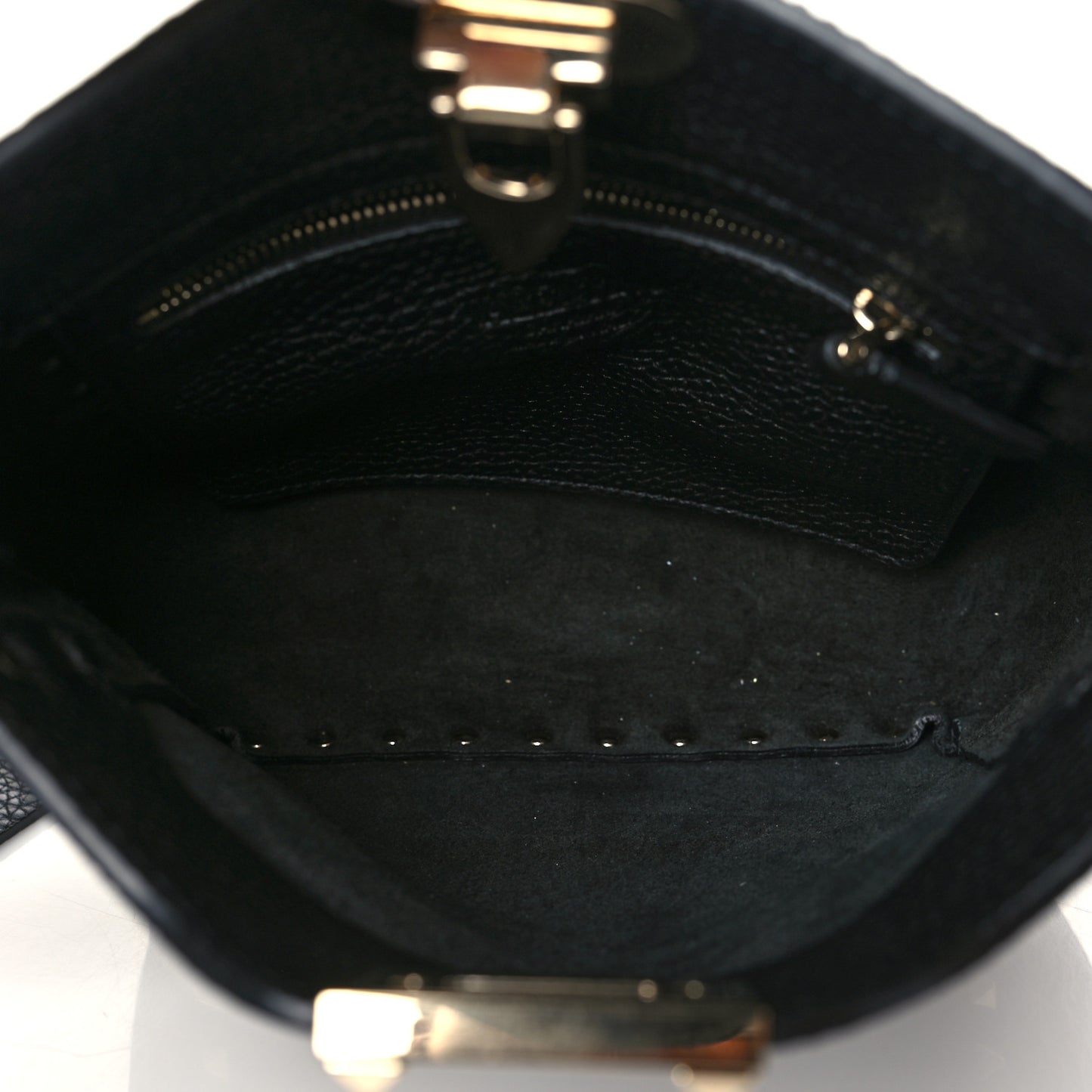 Pebbled Calfskin Mini Rockstud Flip-Lock Messenger Bag Black
