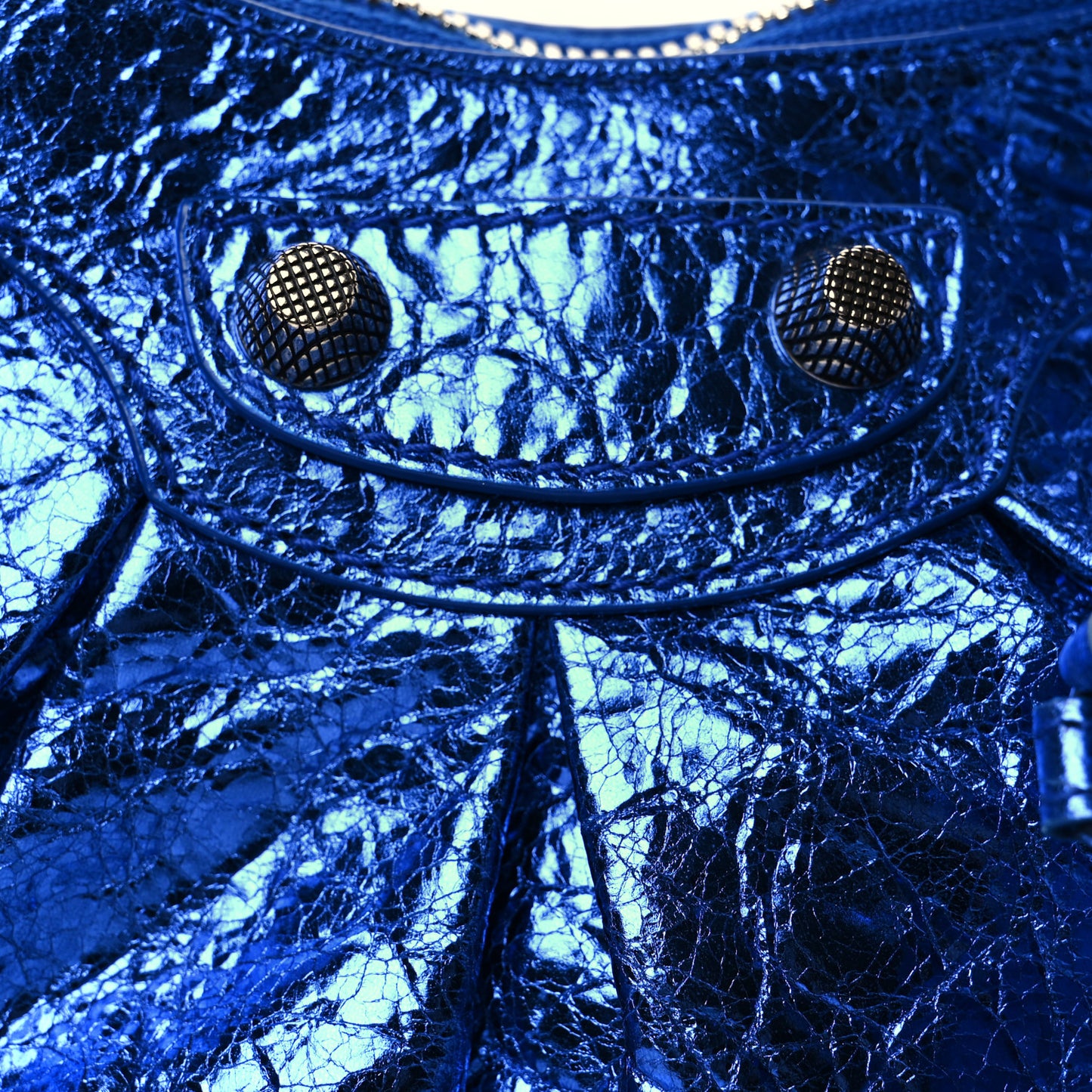 Metallic Arena Agneau Le Cagole Shoulder Bag XS Blue