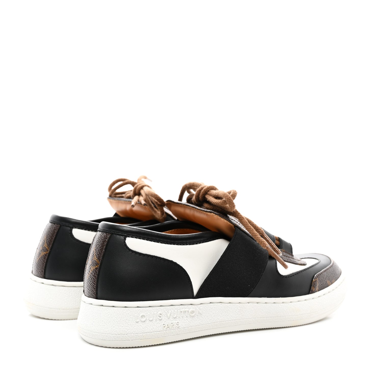 Monogram Calfskin Lous Sneakers 36 Black