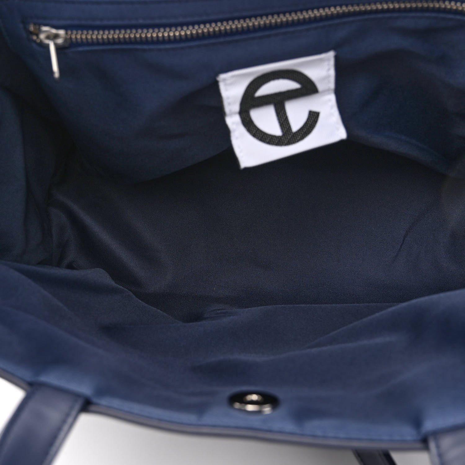 Telfar Vegan Leather Medium Shopping Bag Navy 5 of 9