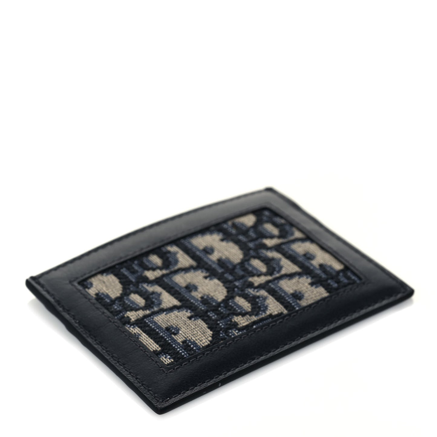 Calfskin Oblique Card Holder Blue