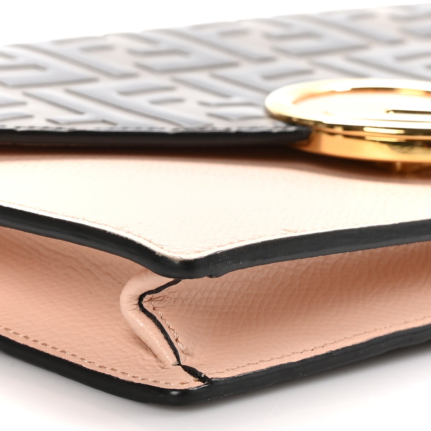 Vitello Cruise F is Fendi FF 1974 Embossed Medium Envelope Wallet On Chain Maya Black Light Rose