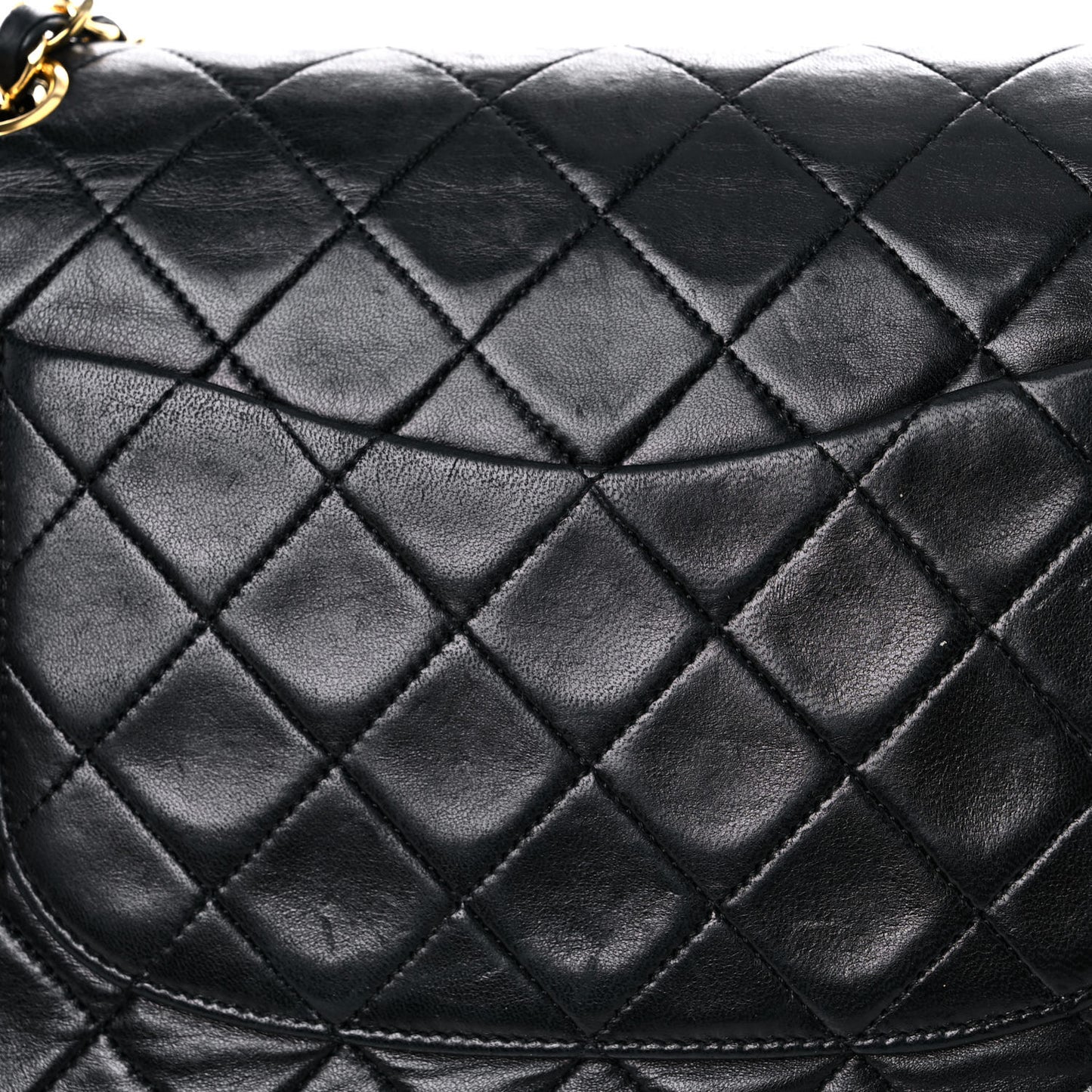Lambskin Quilted Small Double Flap Black