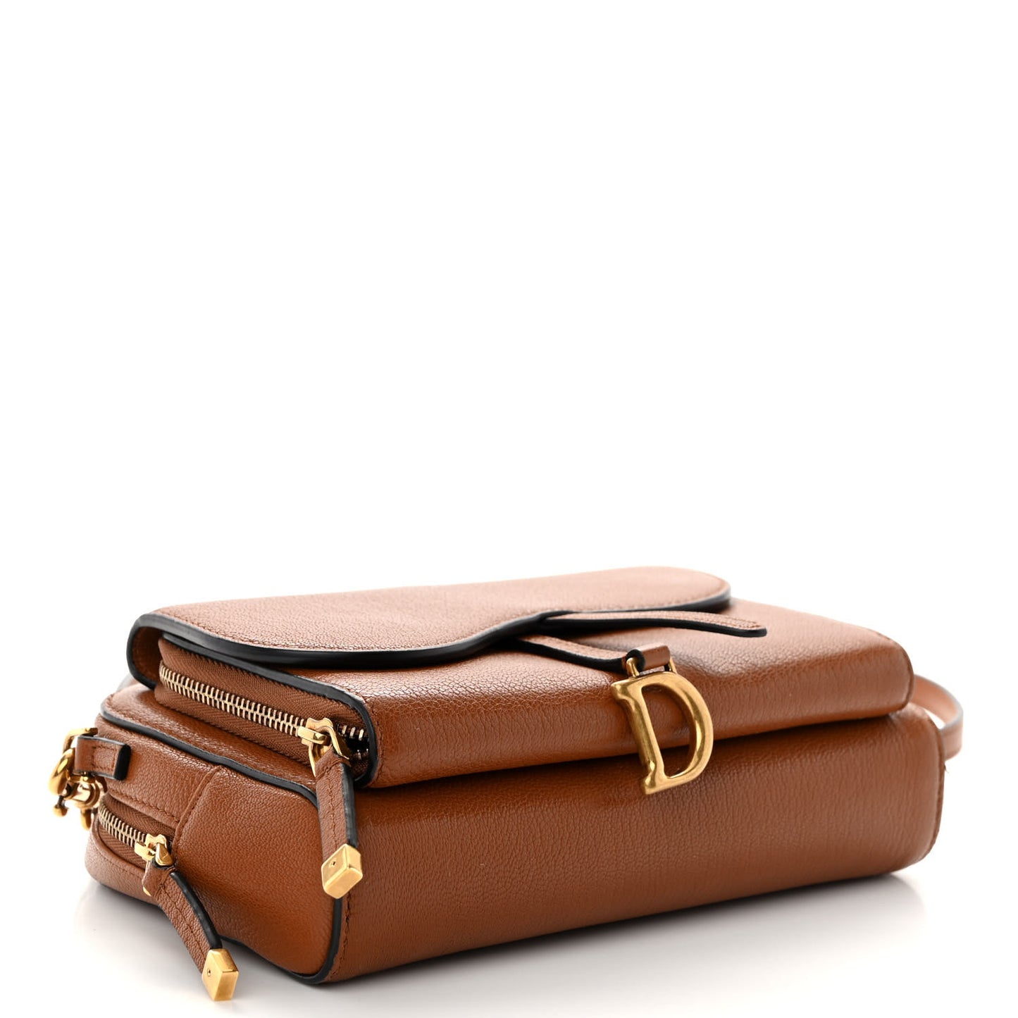 Goatskin Double Saddle Pouch Tan
