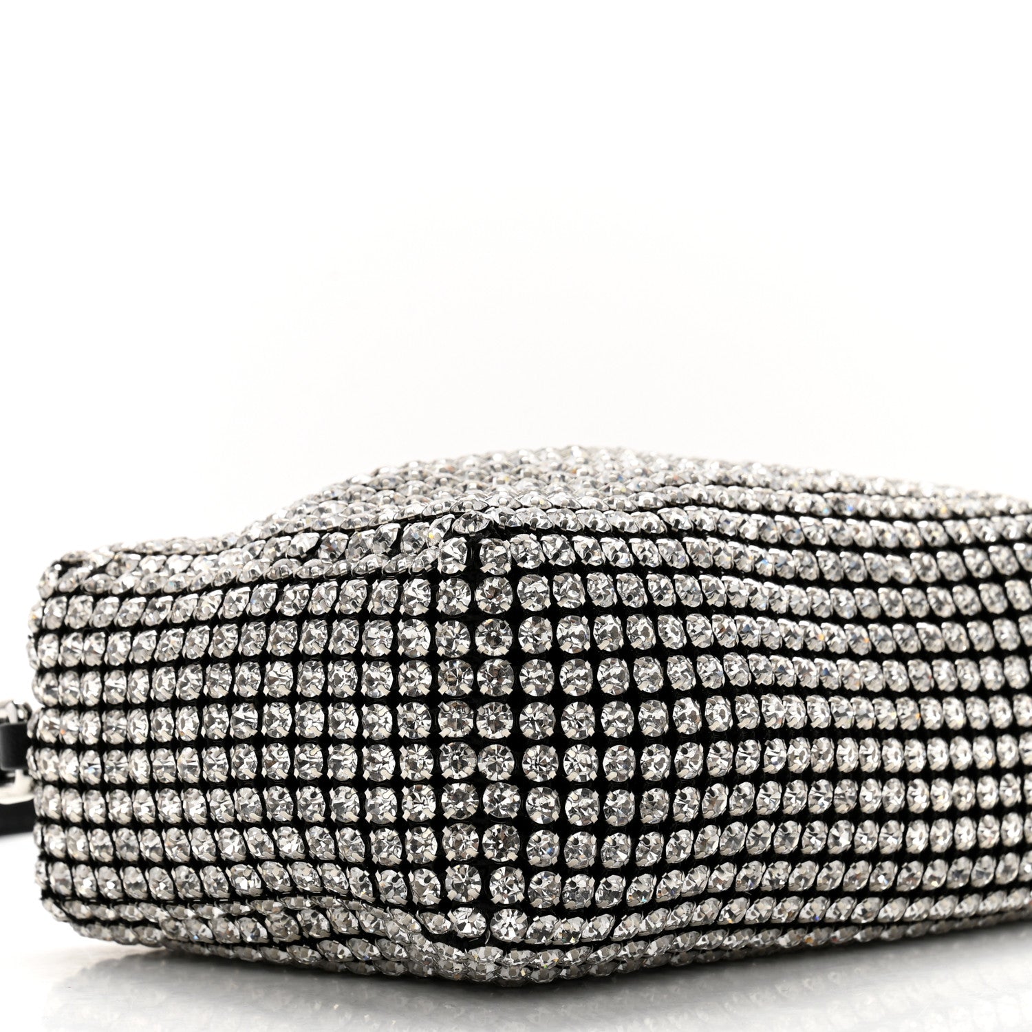 Alexander Wang Mesh Crystal Rhinestone Mini Heiress Pouch Black Silver 8 of 11