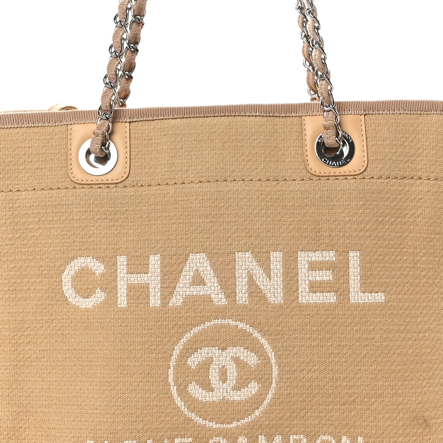 Mixed Fibers Small Deauville Tote Beige