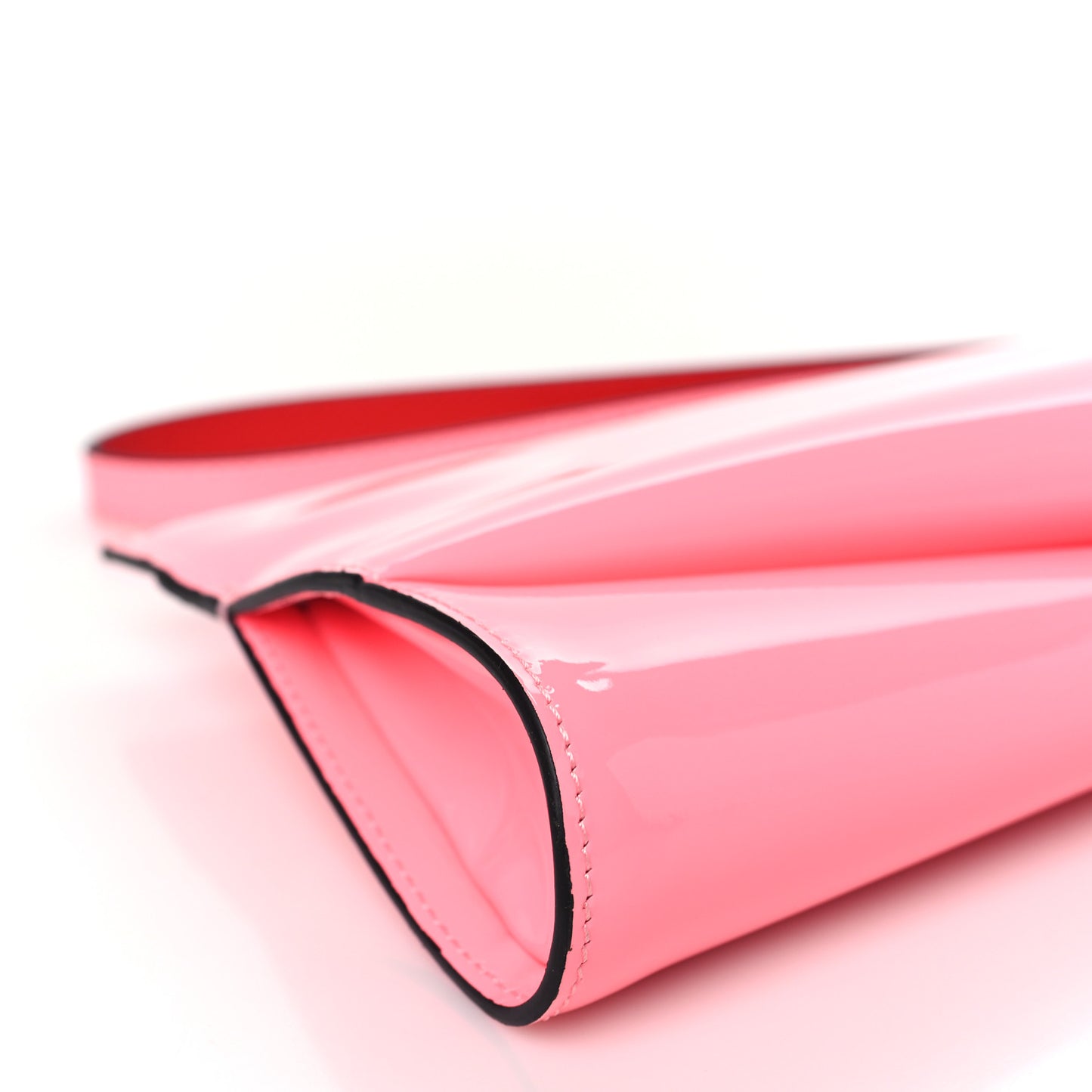 Patent Small Loubi Twist Zip Chain Clutch Bag Bubble Gum